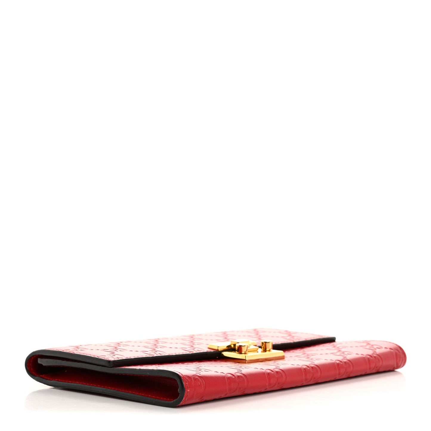 Guccissima Padlock Clutch Hibiscus Red