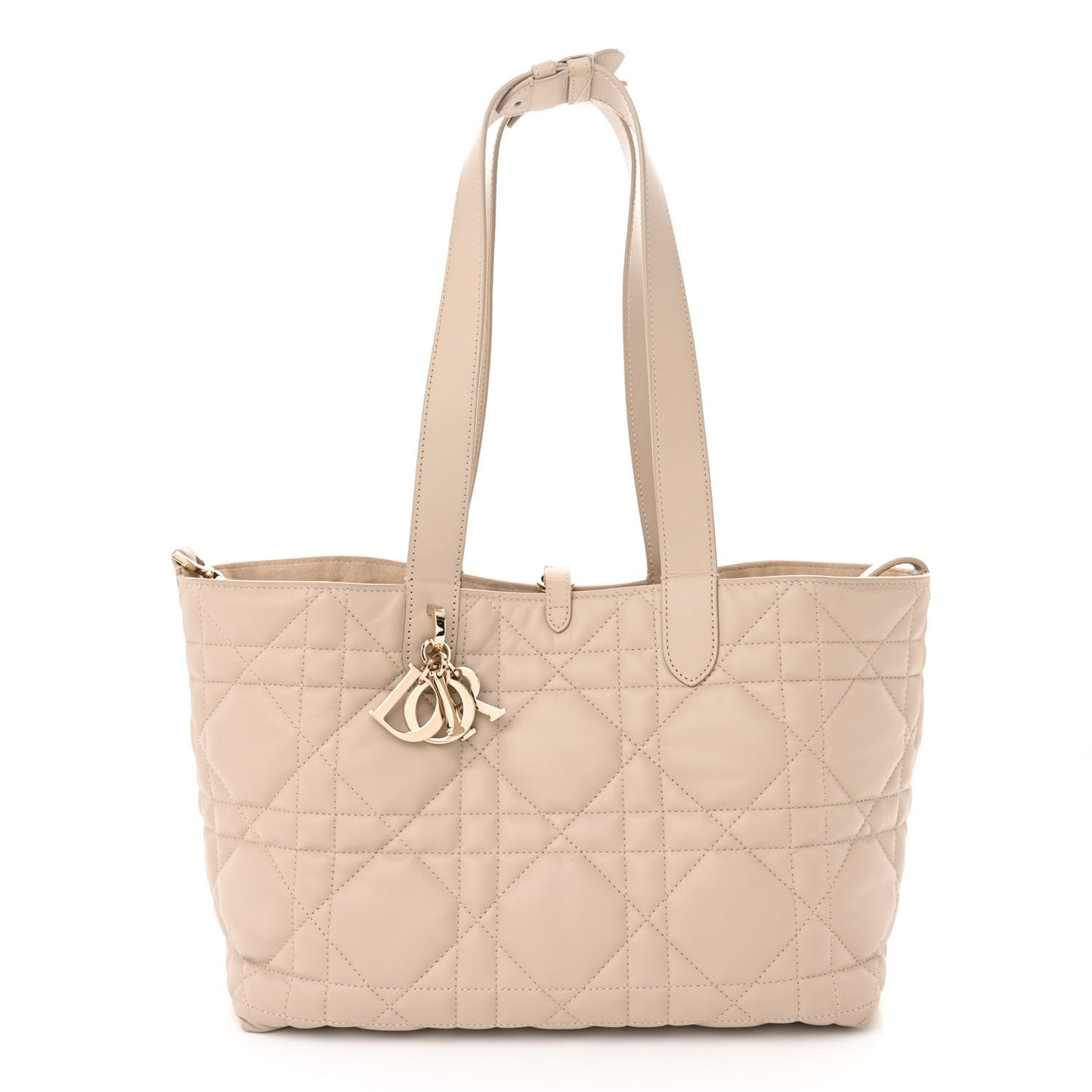 Calfskin Macrocannage Medium Toujour Powder Beige