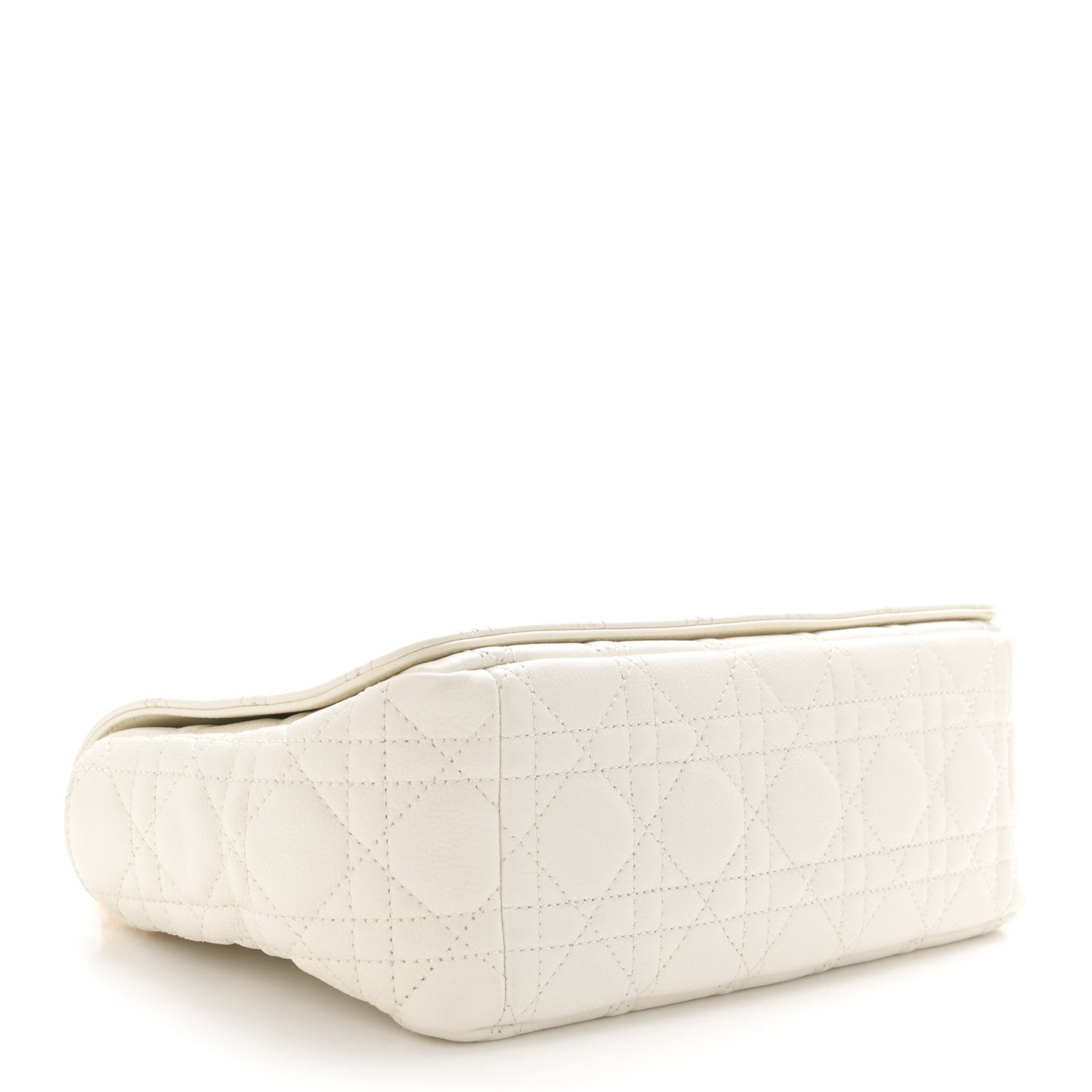 Supple Calfskin Cannage Medium Caro Bag Ivory