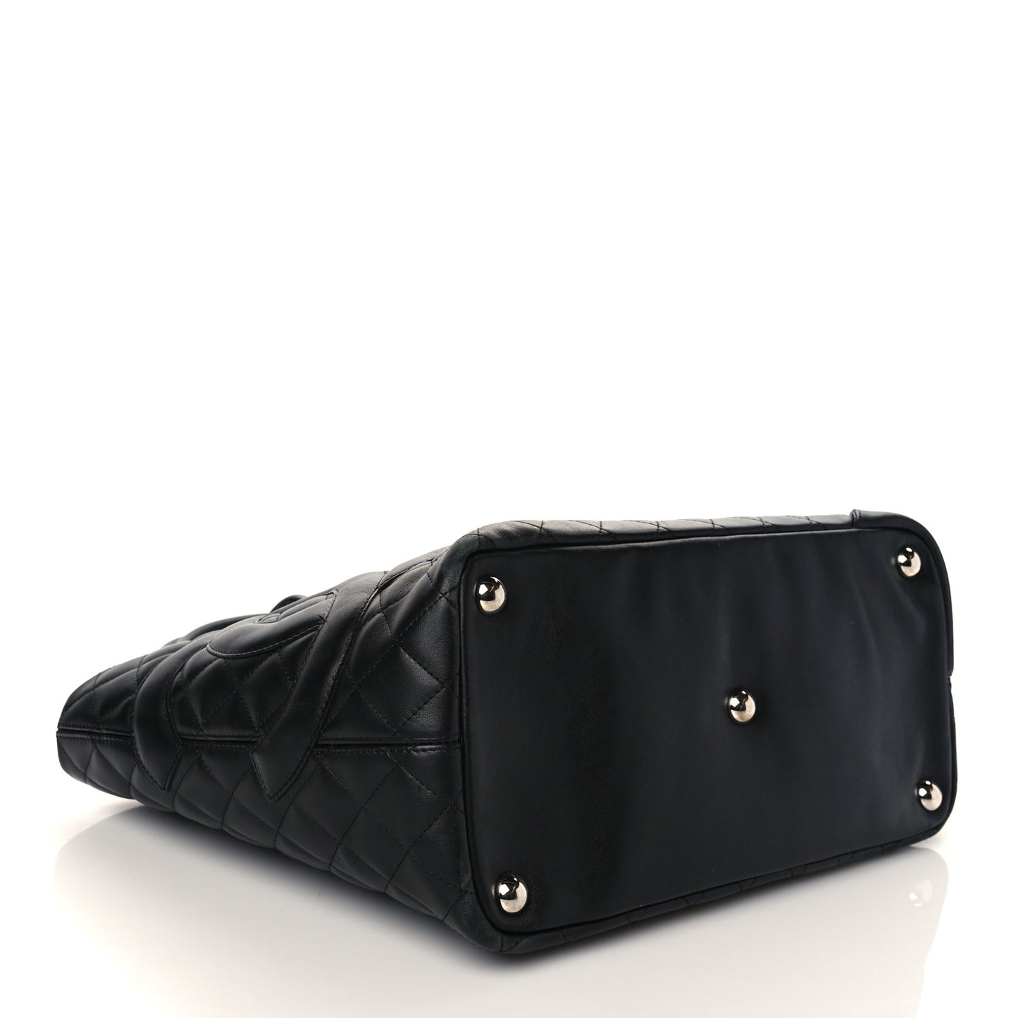 Calfskin Quilted Large Cambon Tote Black