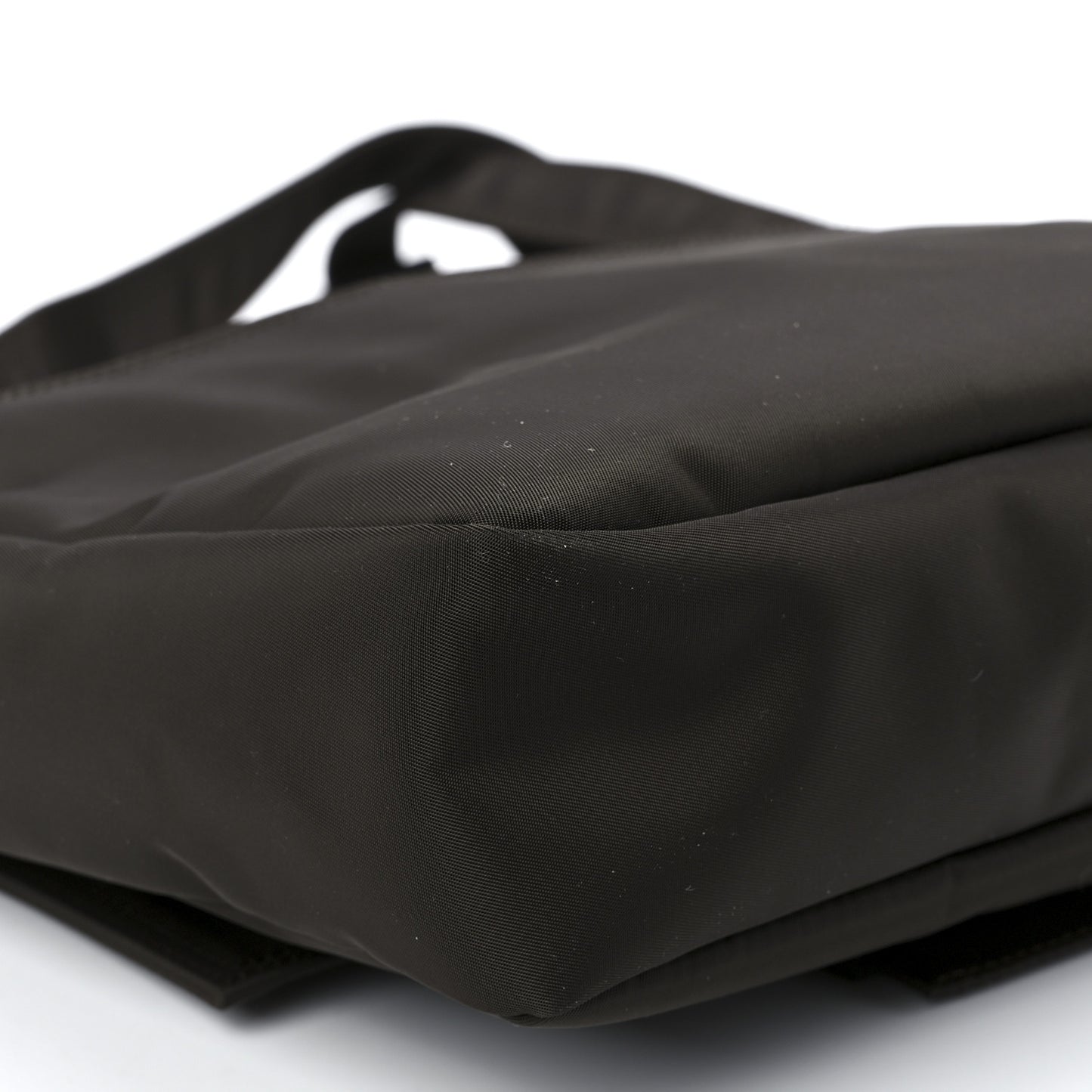 Econyl Nylon Cuoio Romano Monochrome Medium Baguette Messenger Bag Ebano