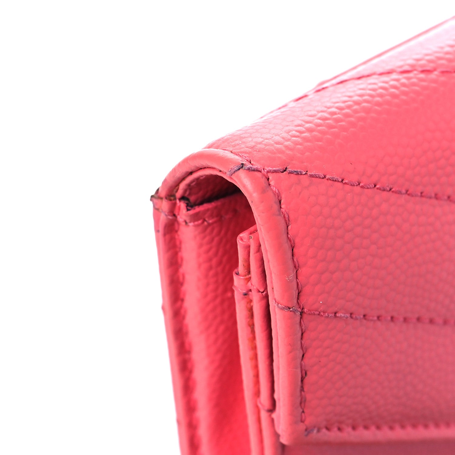 Saint Laurent Grain De Poudre Matelasse Chevron Small Monogram Envelope Wallet Rose Clair 15 of 16