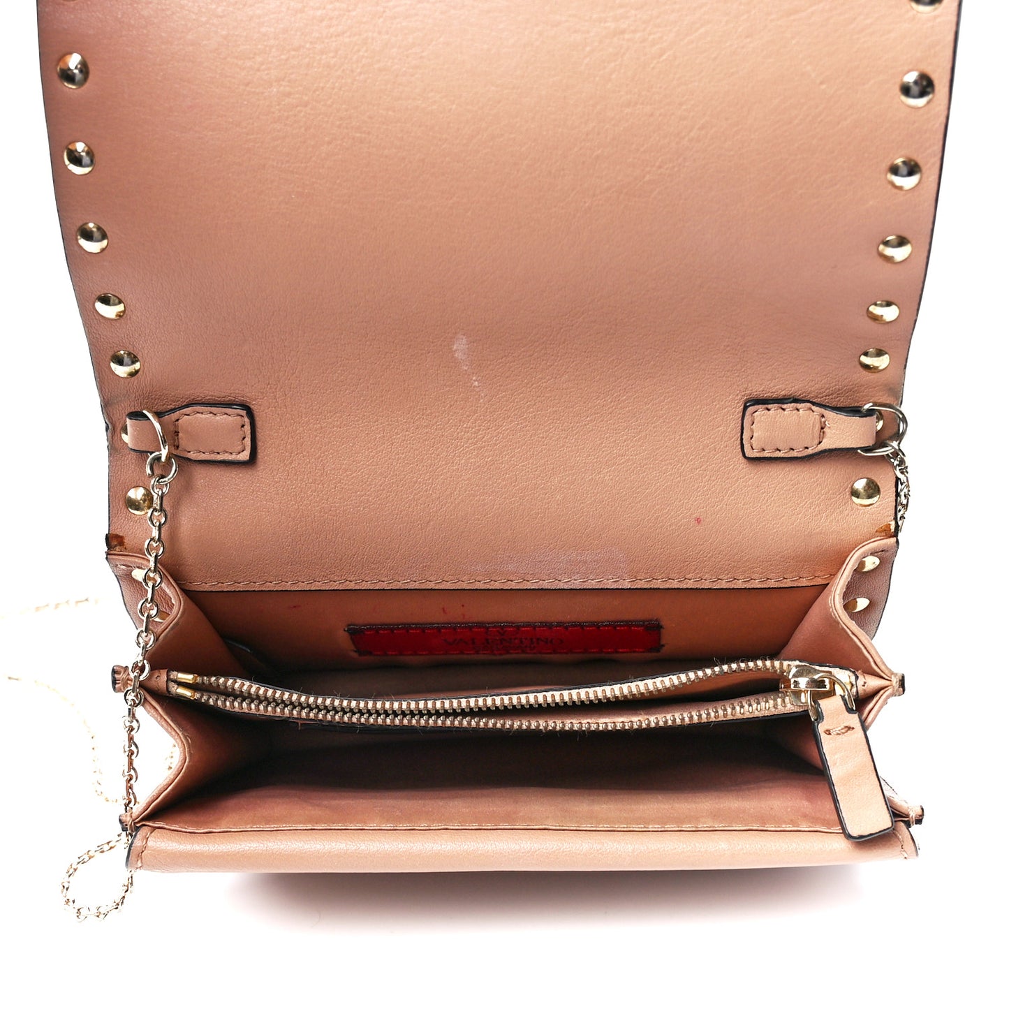 Vitello Rockstud Wallet on Chain Poudre
