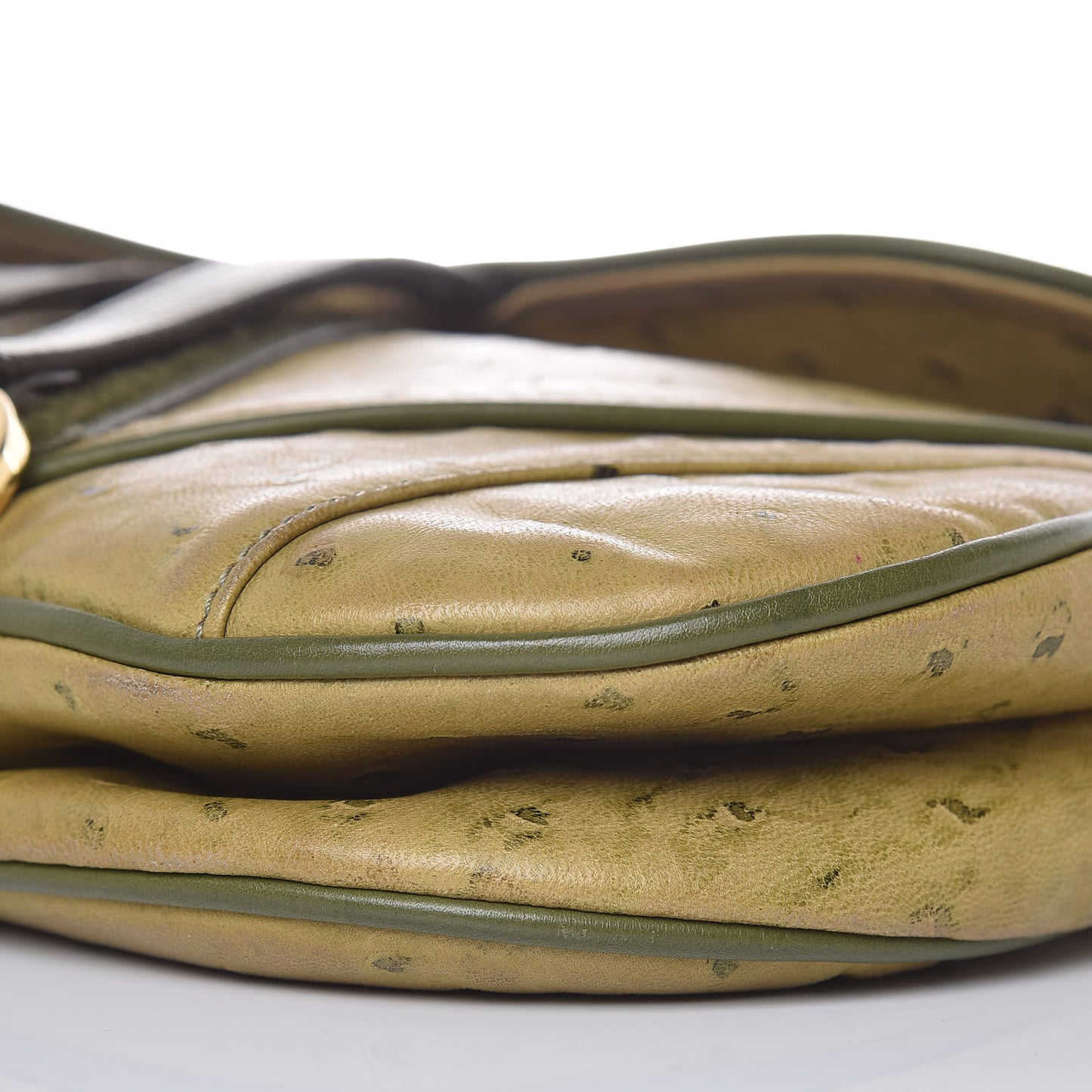 Ostrich Double Saddle Bag Green
