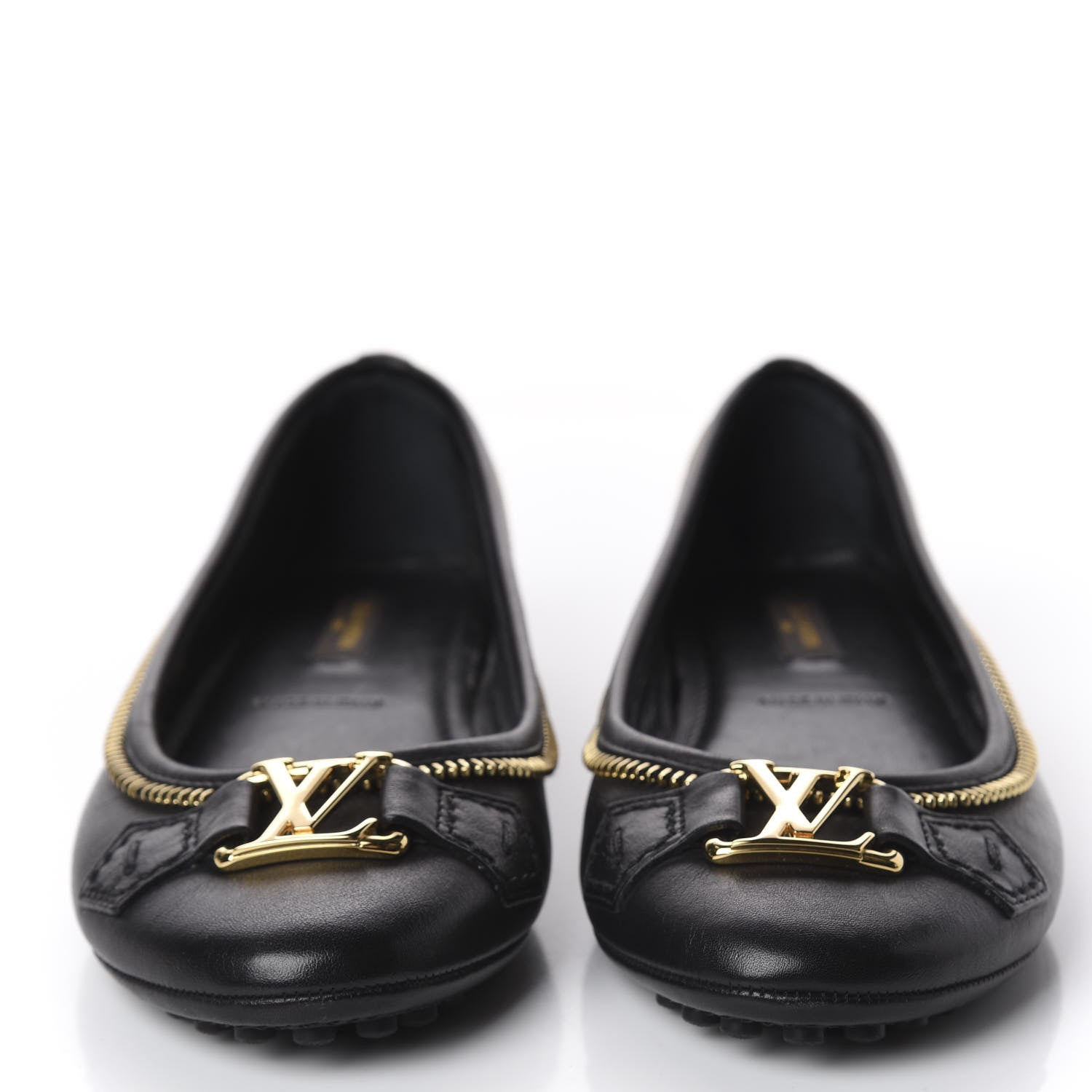 Louis Vuitton Calfskin Zip Oxford Ballerina Flats 35 Black 3 of 9
