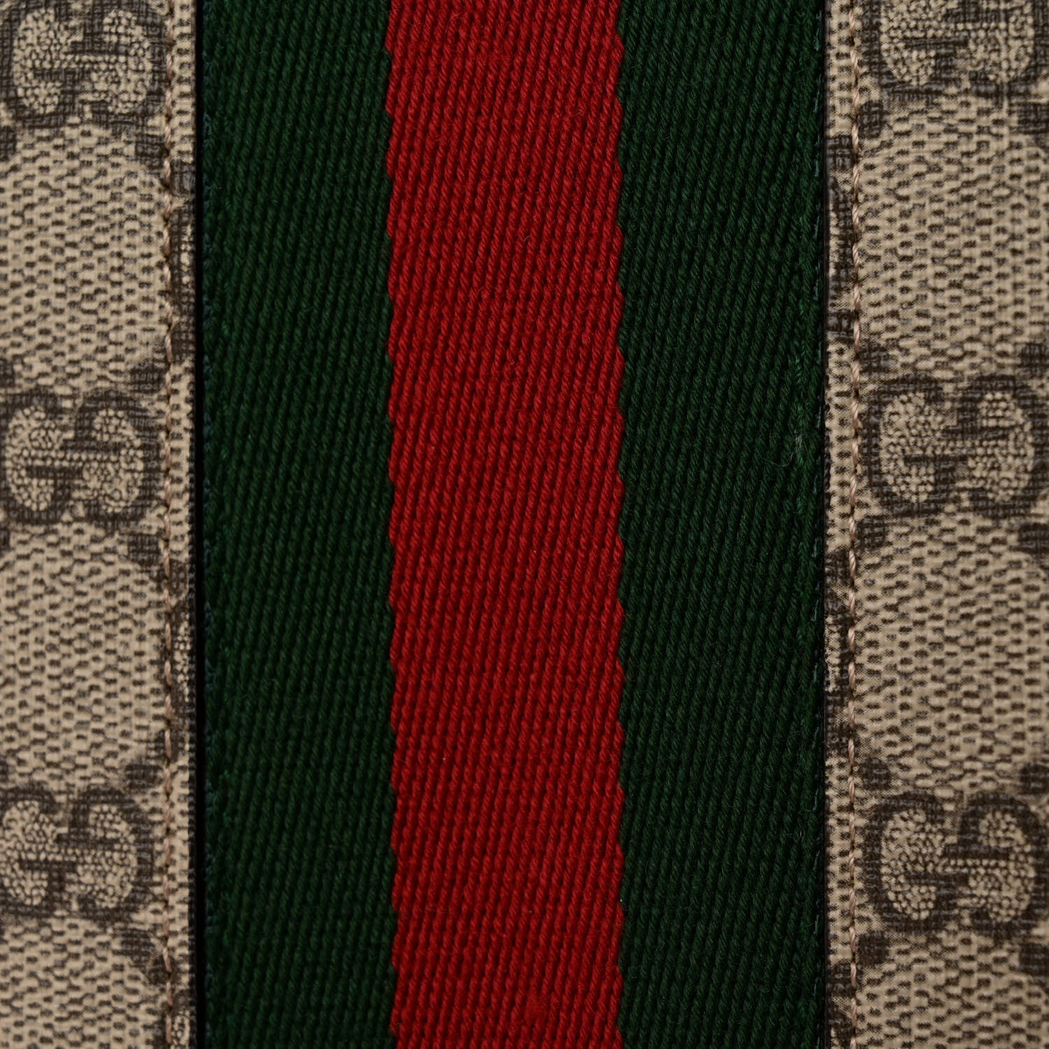 Gucci GG Supreme Monogram Azalea Calfskin Web Medium Jackie 1961 Tote Beige Ebony Brown Sugar 11 of 12