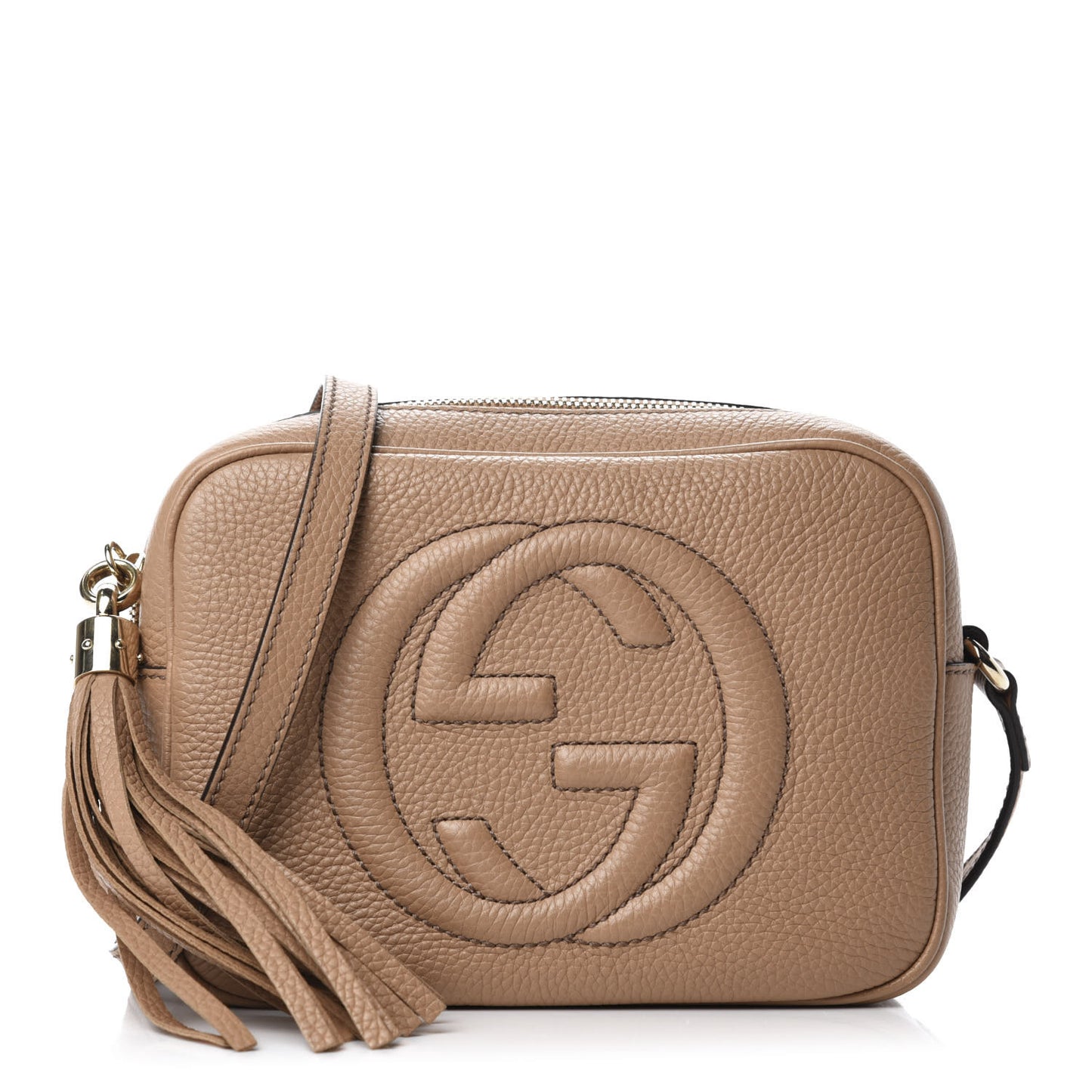 Pebbled Calfskin Small Soho Disco Bag Camelia