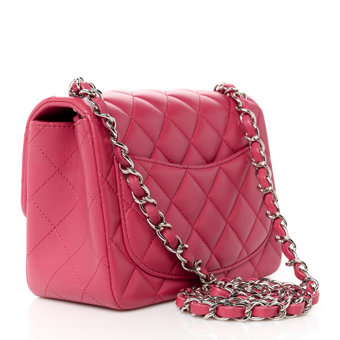 Lambskin Quilted Mini Square Flap Pink