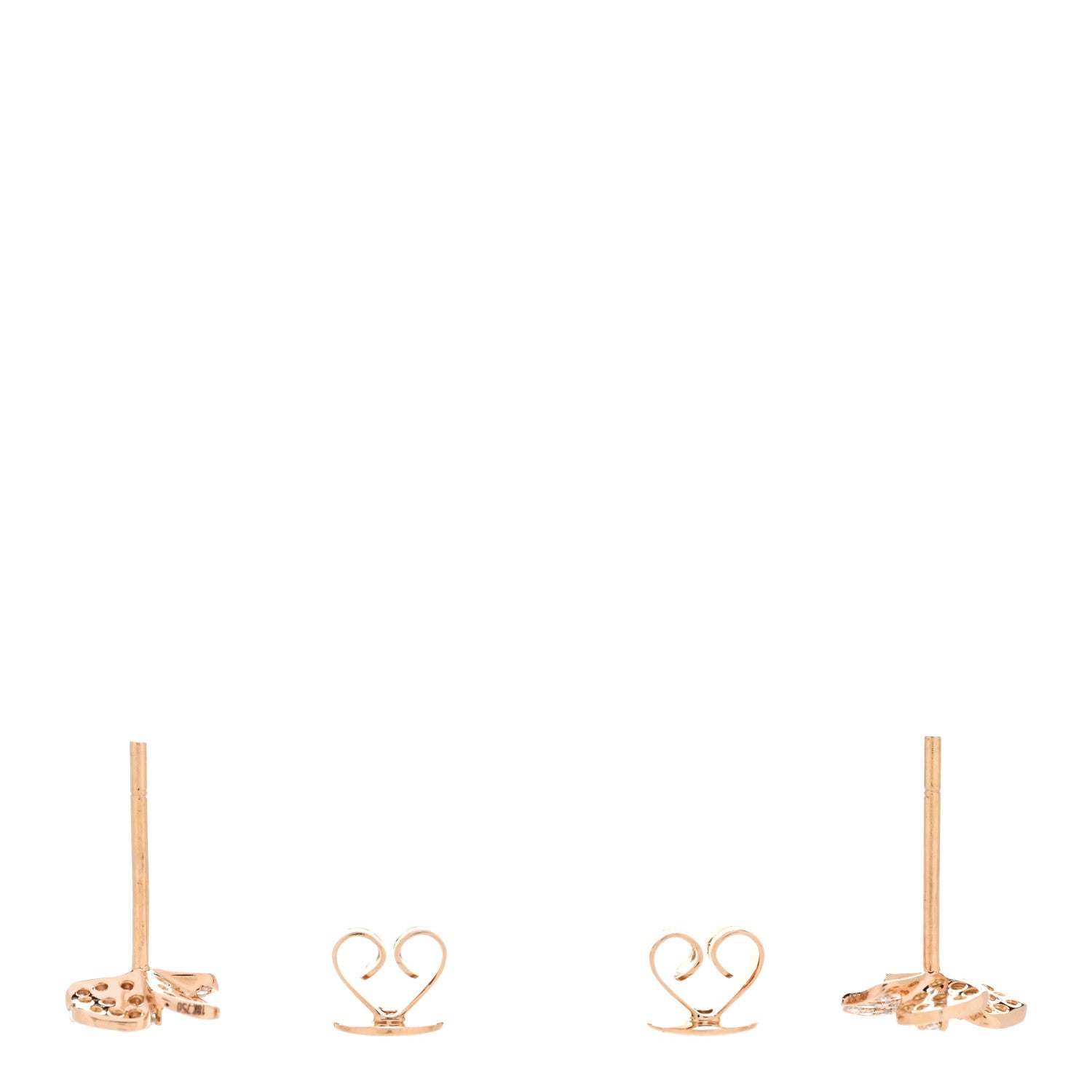 Anita Ko 18K Rose Gold Diamond Flower Stud Earrings 3 of 5