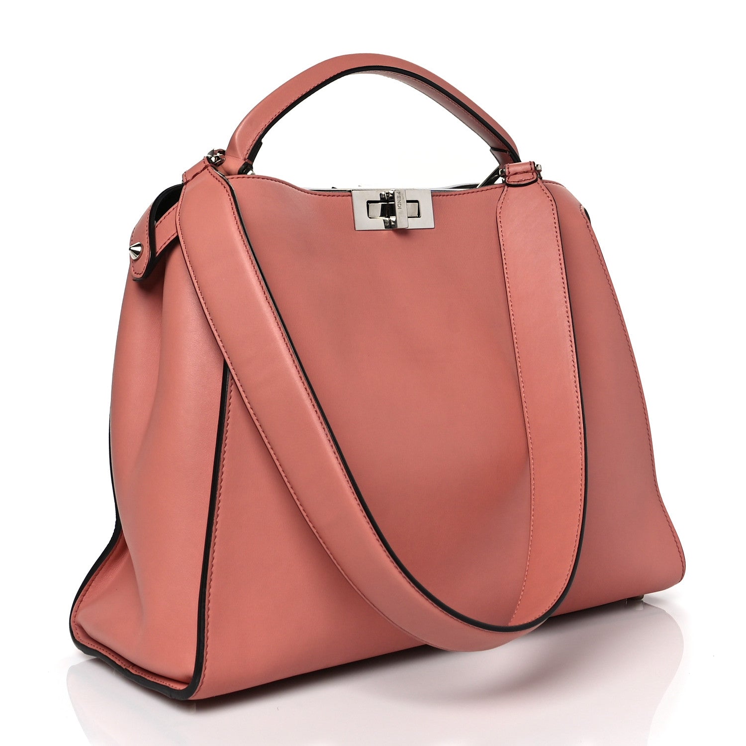 Fendi Vitello Tahiti Burro Large Peekaboo Iconic Essentially Satchel Macaron Foresta 2 of 11