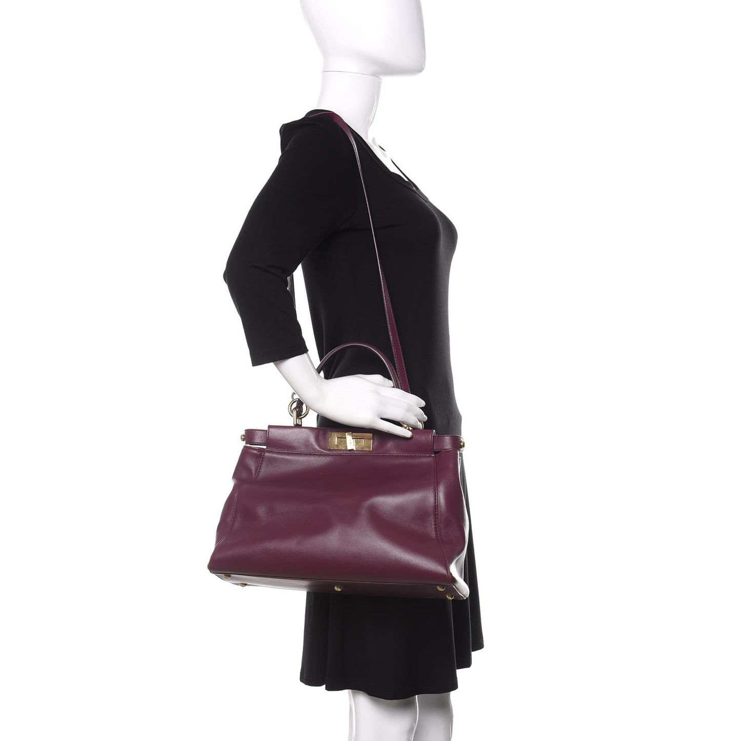Nappa Medium Peekaboo Iconic Satchel Bordeaux