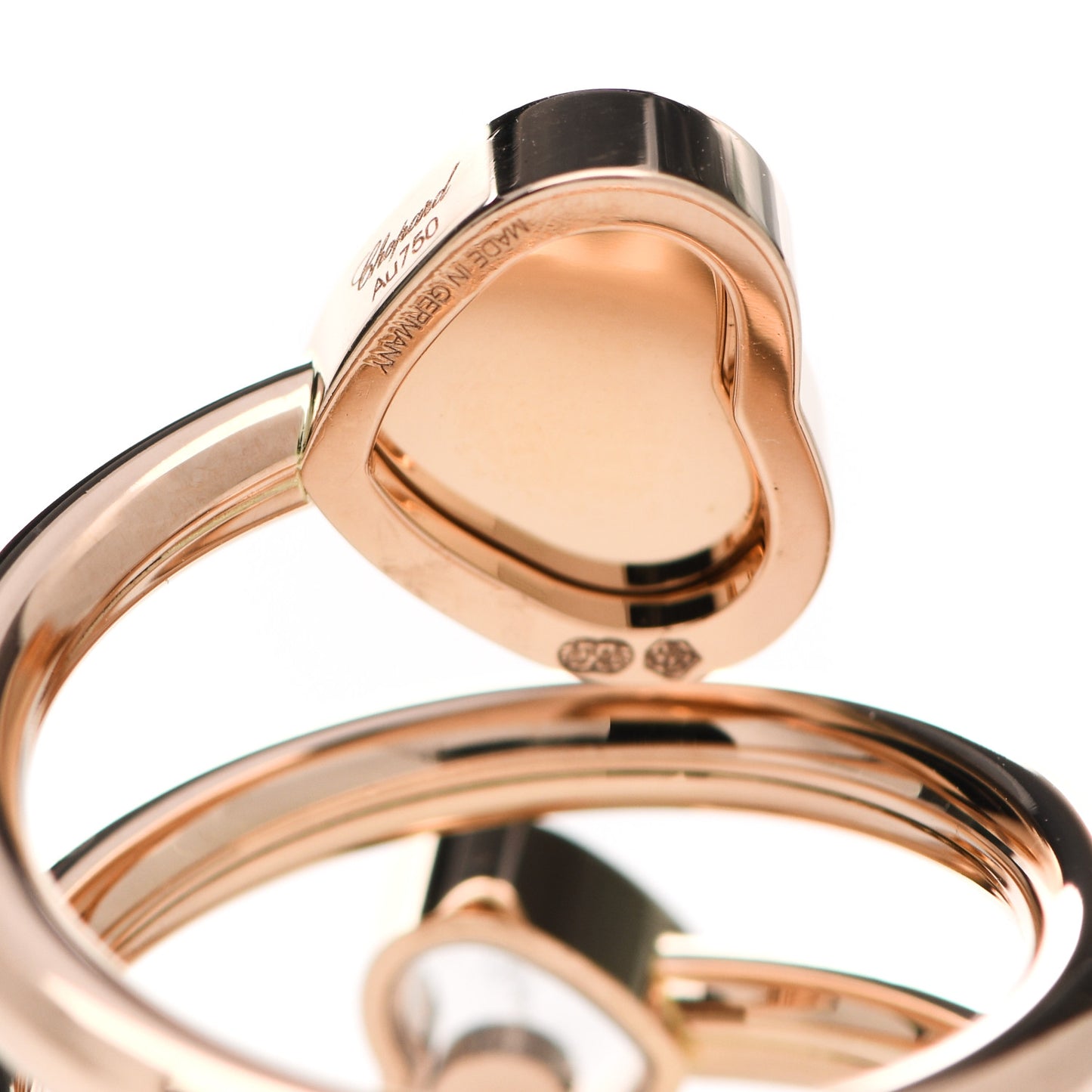 18K Rose Gold Diamond Pave Happy Hearts Twist Ring 53 6.25