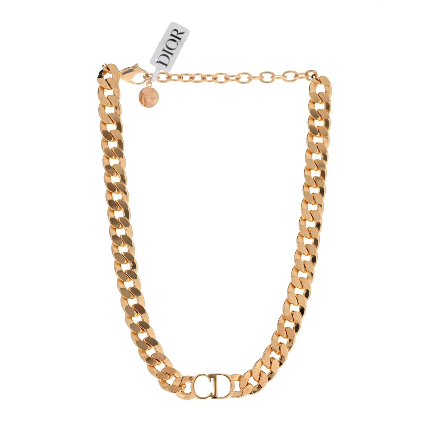 Metal CD Choker Necklace Gold