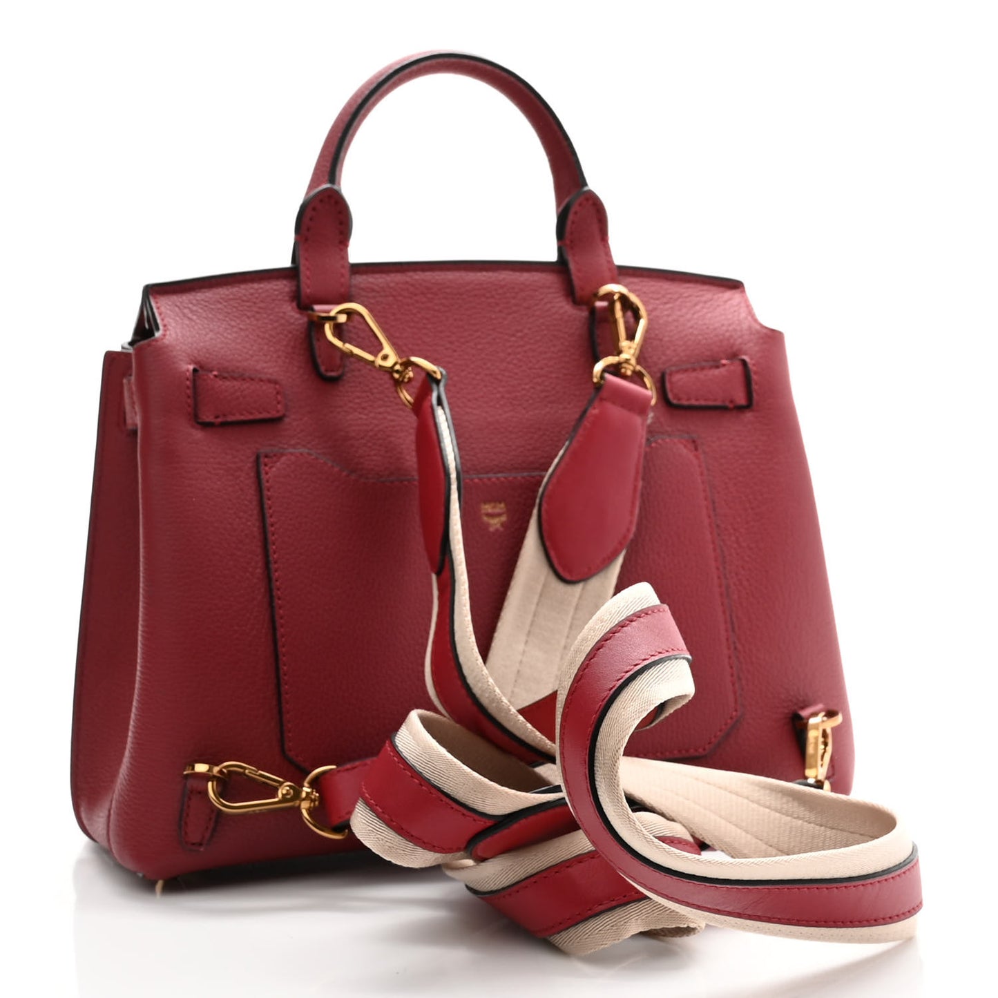 Grained Calfskin Milla Convertible Backpack Scooter Red