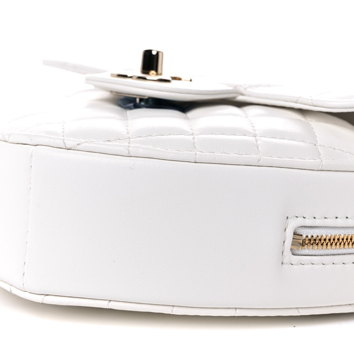 Lambskin Quilted CC In Love Heart Bag White