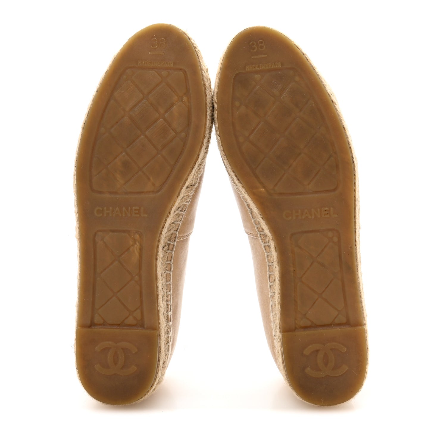 Lambskin CC Espadrilles 38 Beige Black