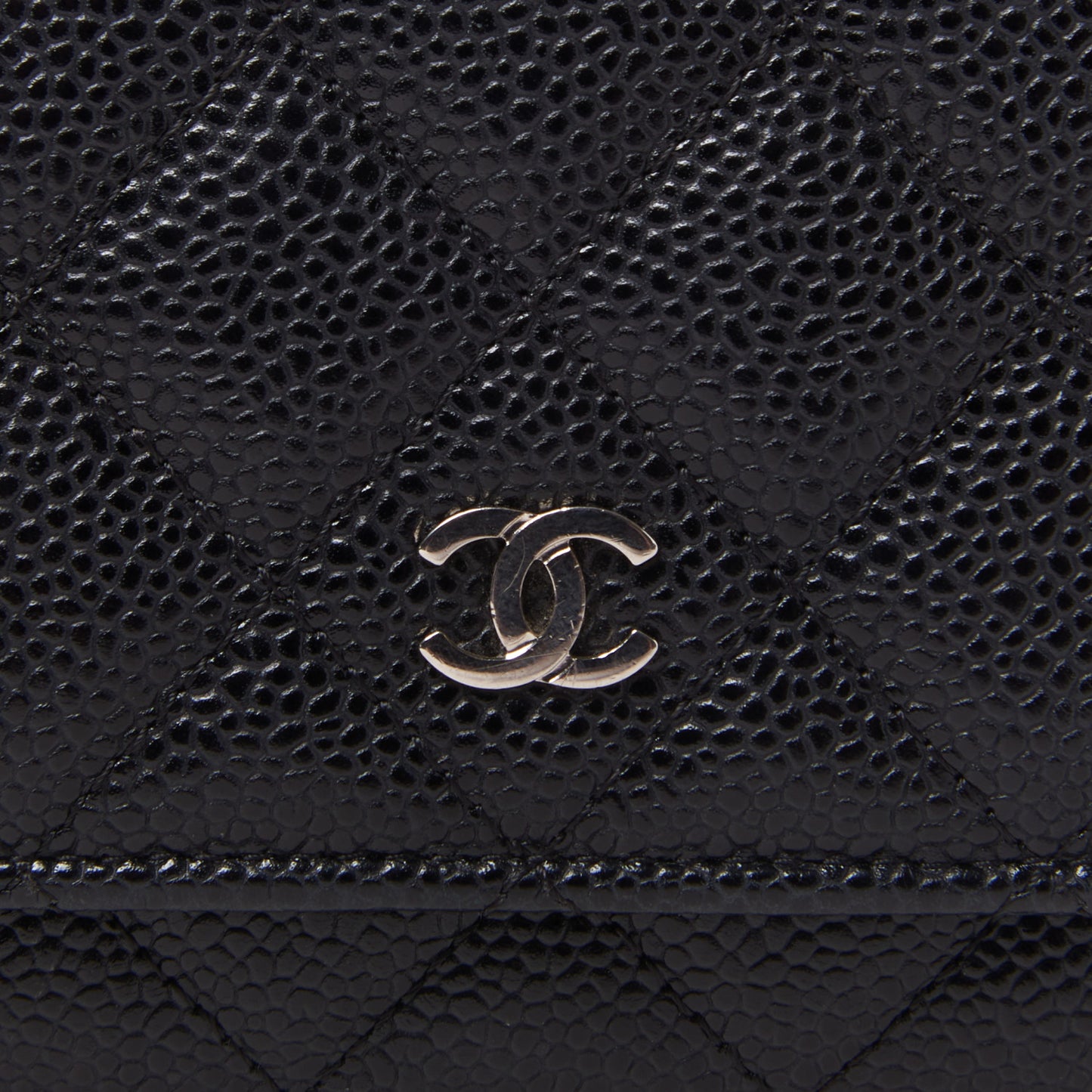 Caviar Quilted Wallet On Chain WOC Black