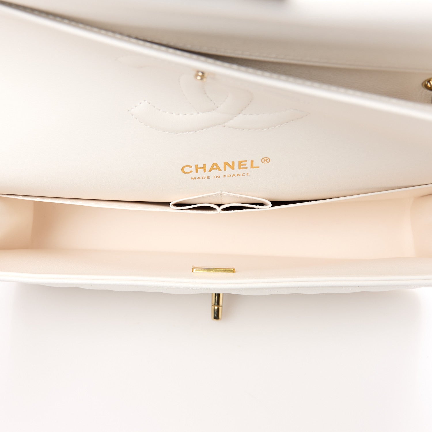 Chanel Caviar Quilted Medium Double Flap White 5 of 12