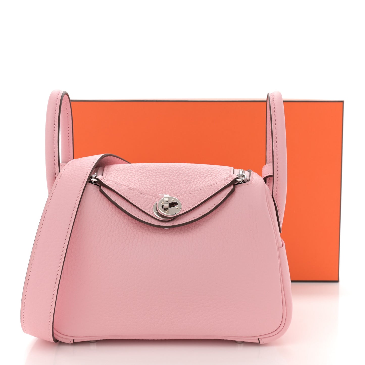 Taurillon Clemence Verso Mini Lindy 20 Rose Sakura Gris Perle
