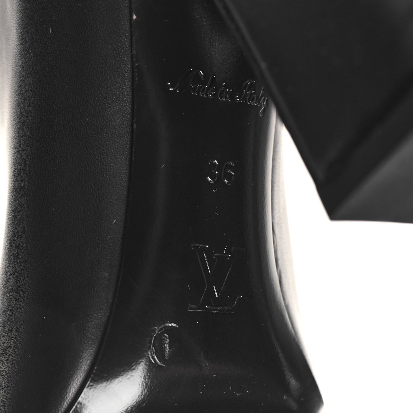 Calfskin Patent Monogram Donna High Boots 36 Black