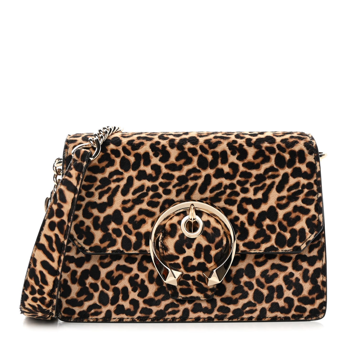 Pony Hair Leopard Print Madeline Shoulder Bag Natural Mix