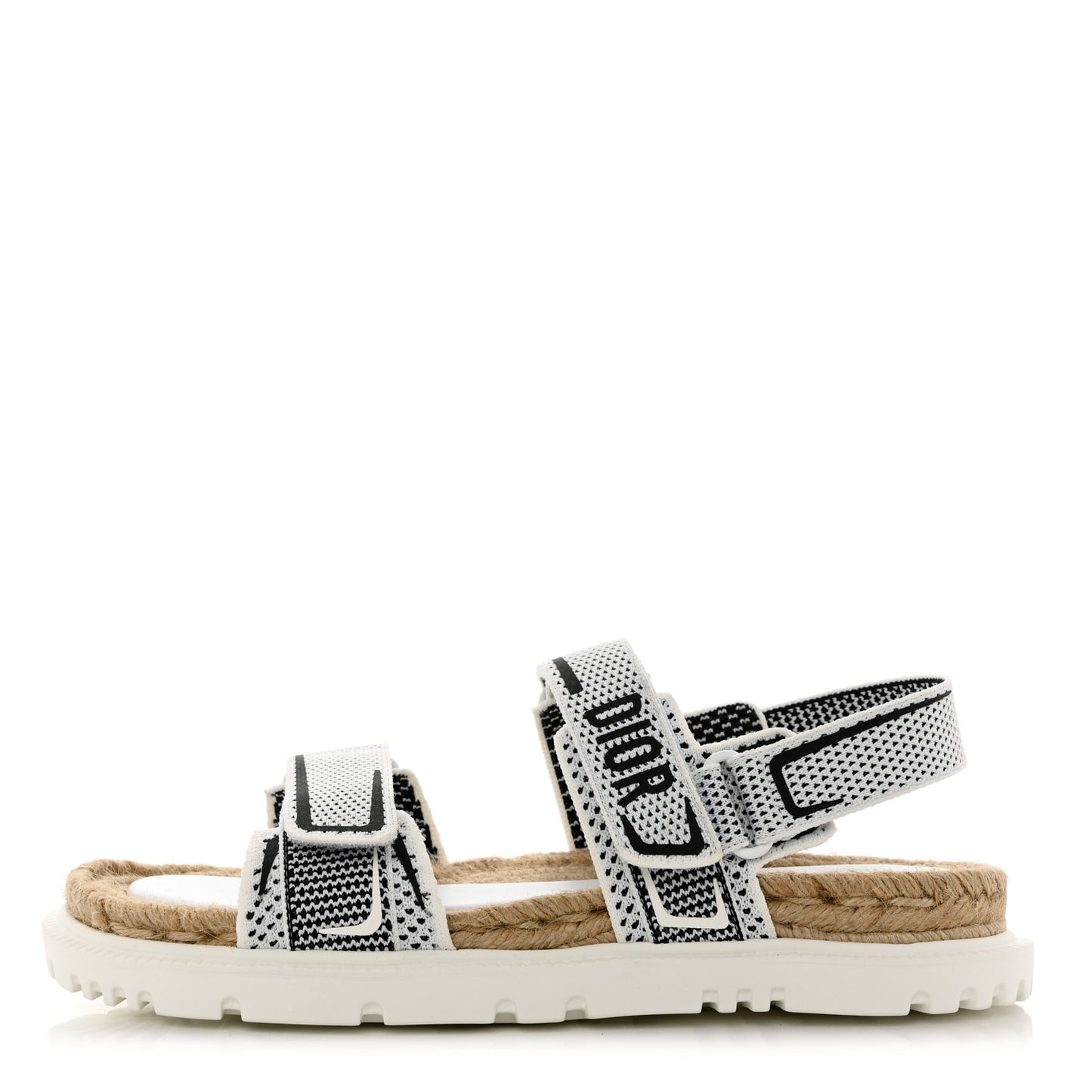 Technical Knit Jute Dioract 10mm Sandals 41 White Black