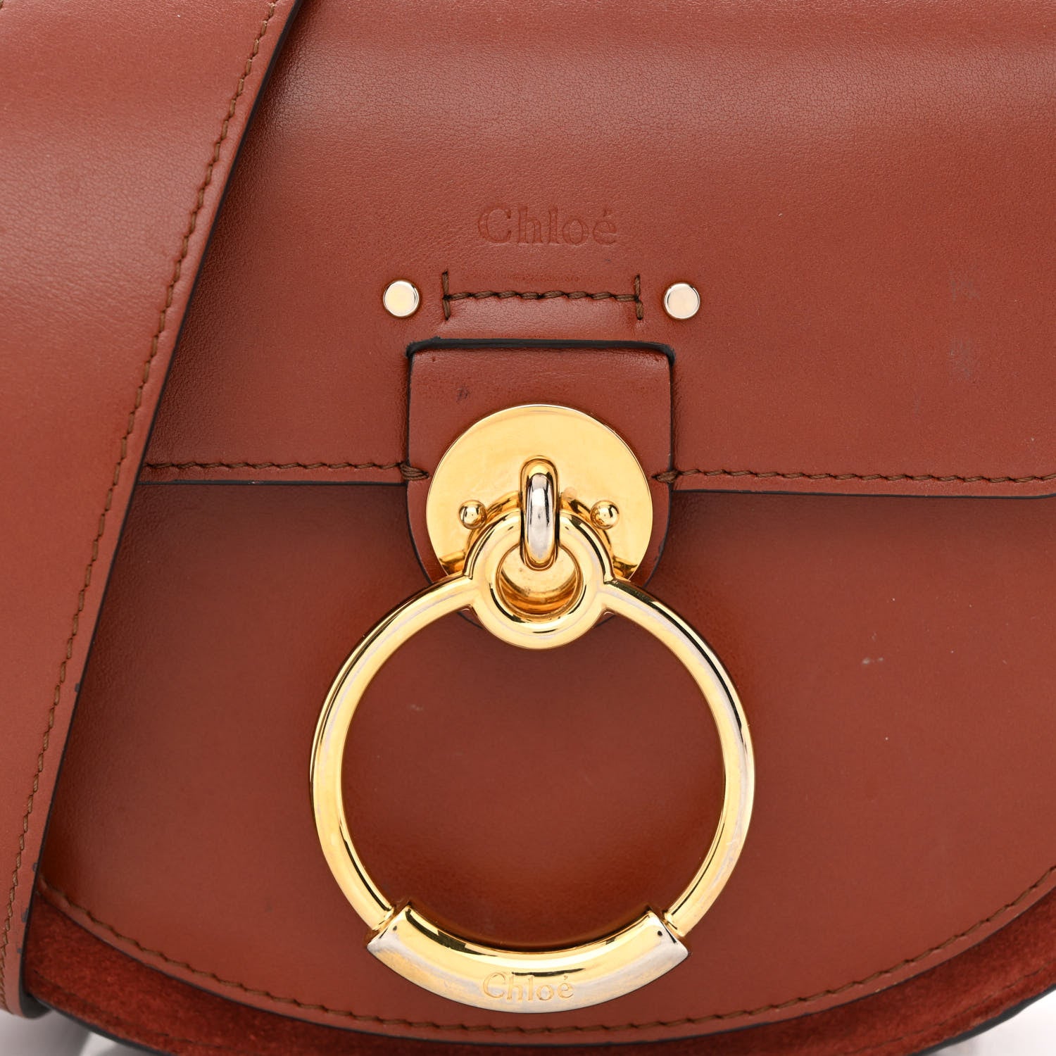 Chloe Calfskin Small Tess Bag Sepia Brown 10 of 12