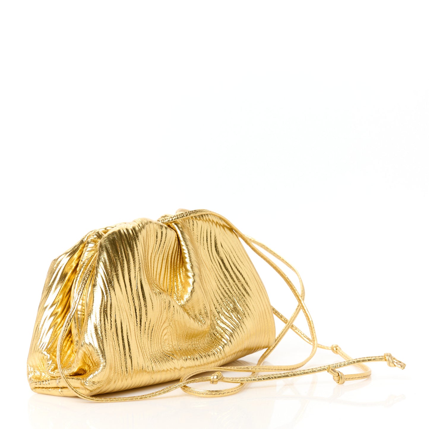 Metallic Bark Calfskin The Mini Pouch Gold