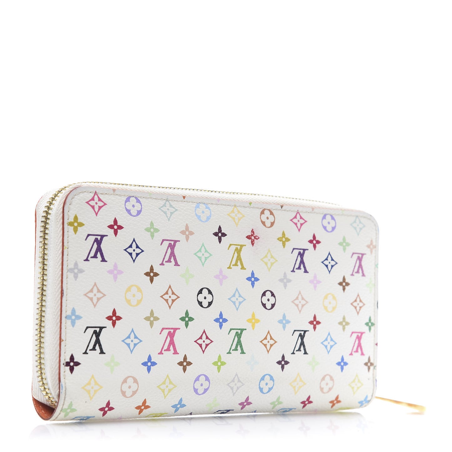 Monogram Multicolor Zippy Wallet White Orange