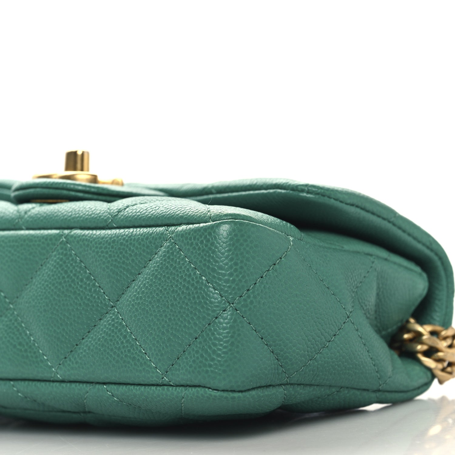 Chanel Caviar Quilted Sweetheart Mini Rectangular Flap Green 10 of 10