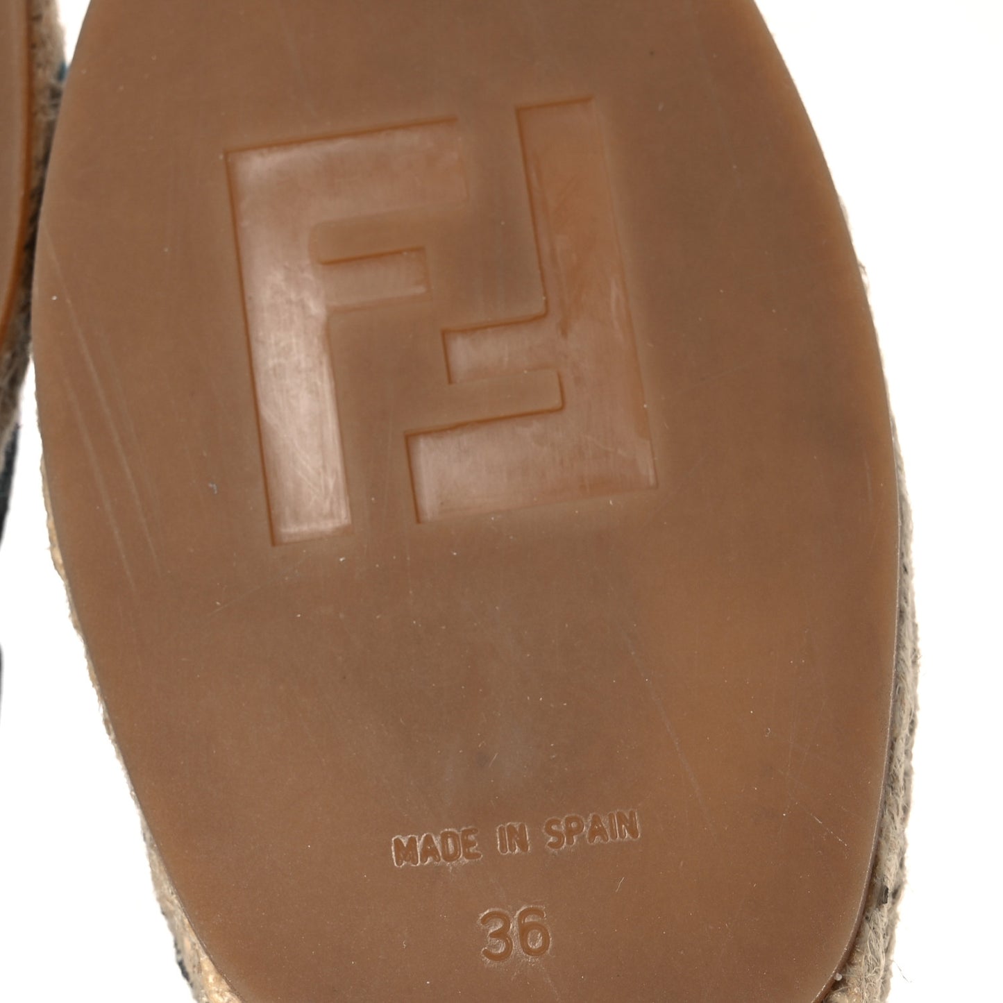 Canvas Printed Calfskin Espadrilles 36 Multicolor