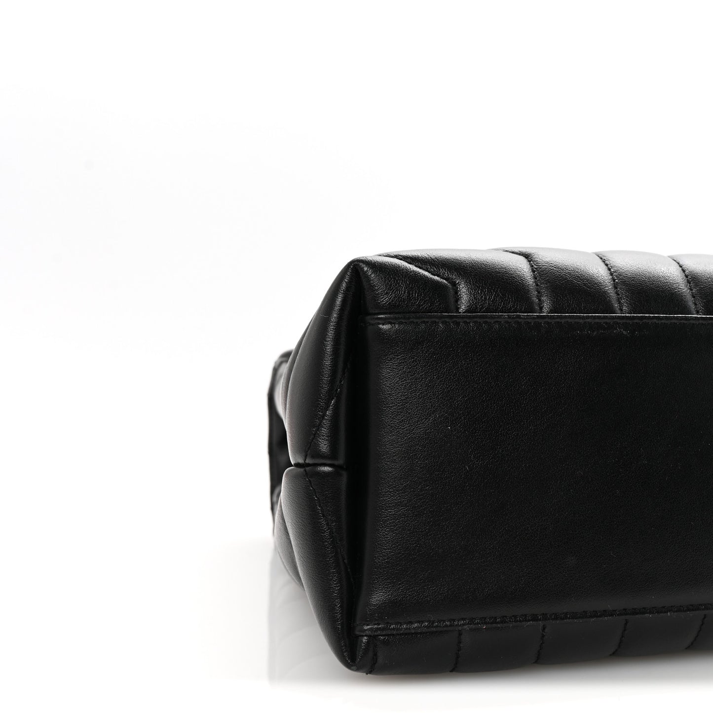 Calfskin Y Quilted Monogram Medium Loulou Chain Satchel Black