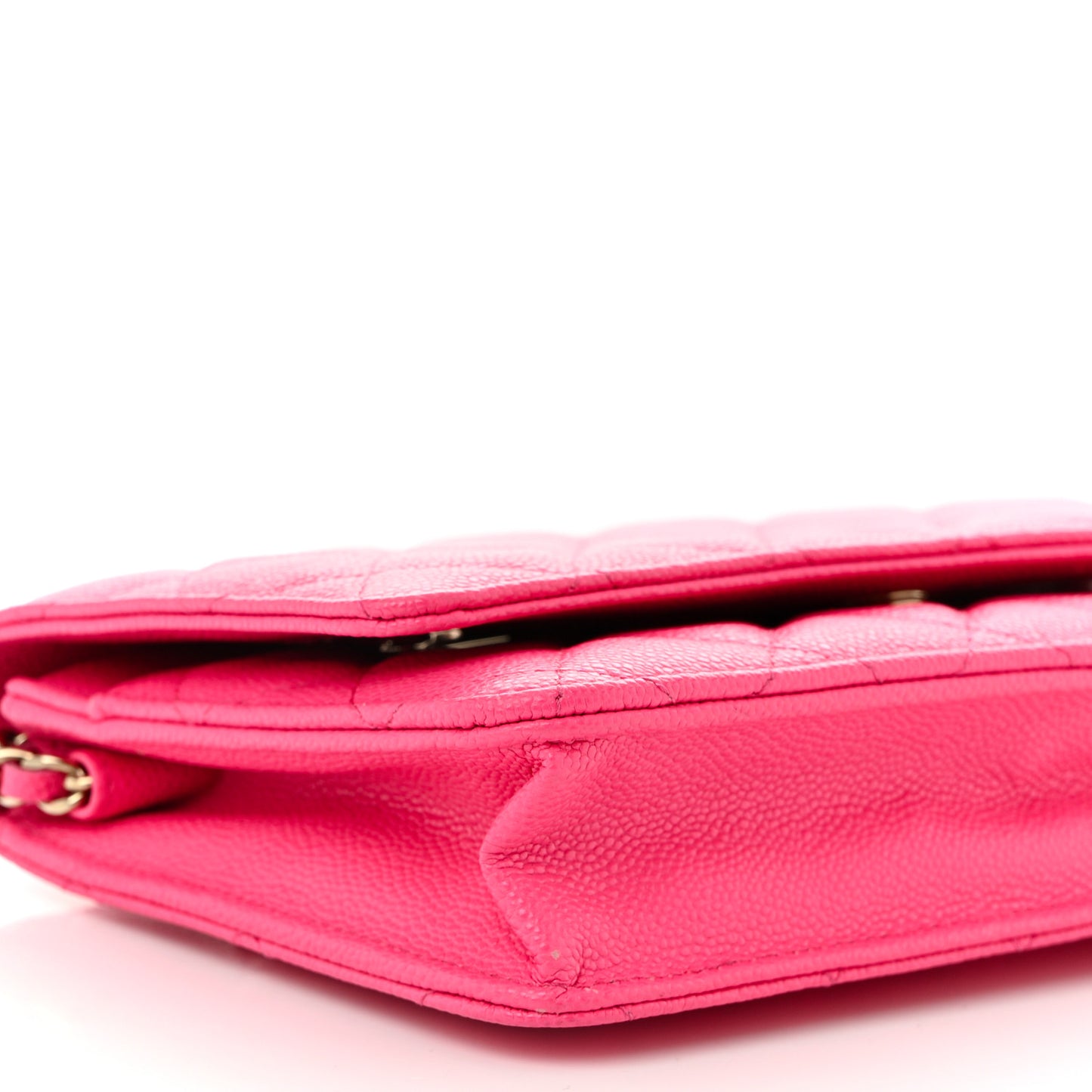 Caviar Quilted Wallet on Chain WOC Fuchsia