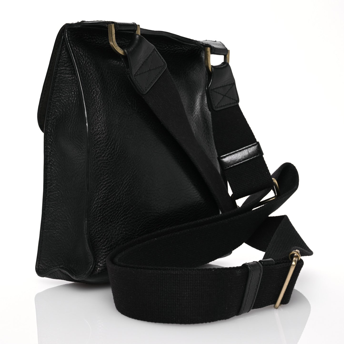 Natural Grain Calfskin Antony Messenger Crossbody Black