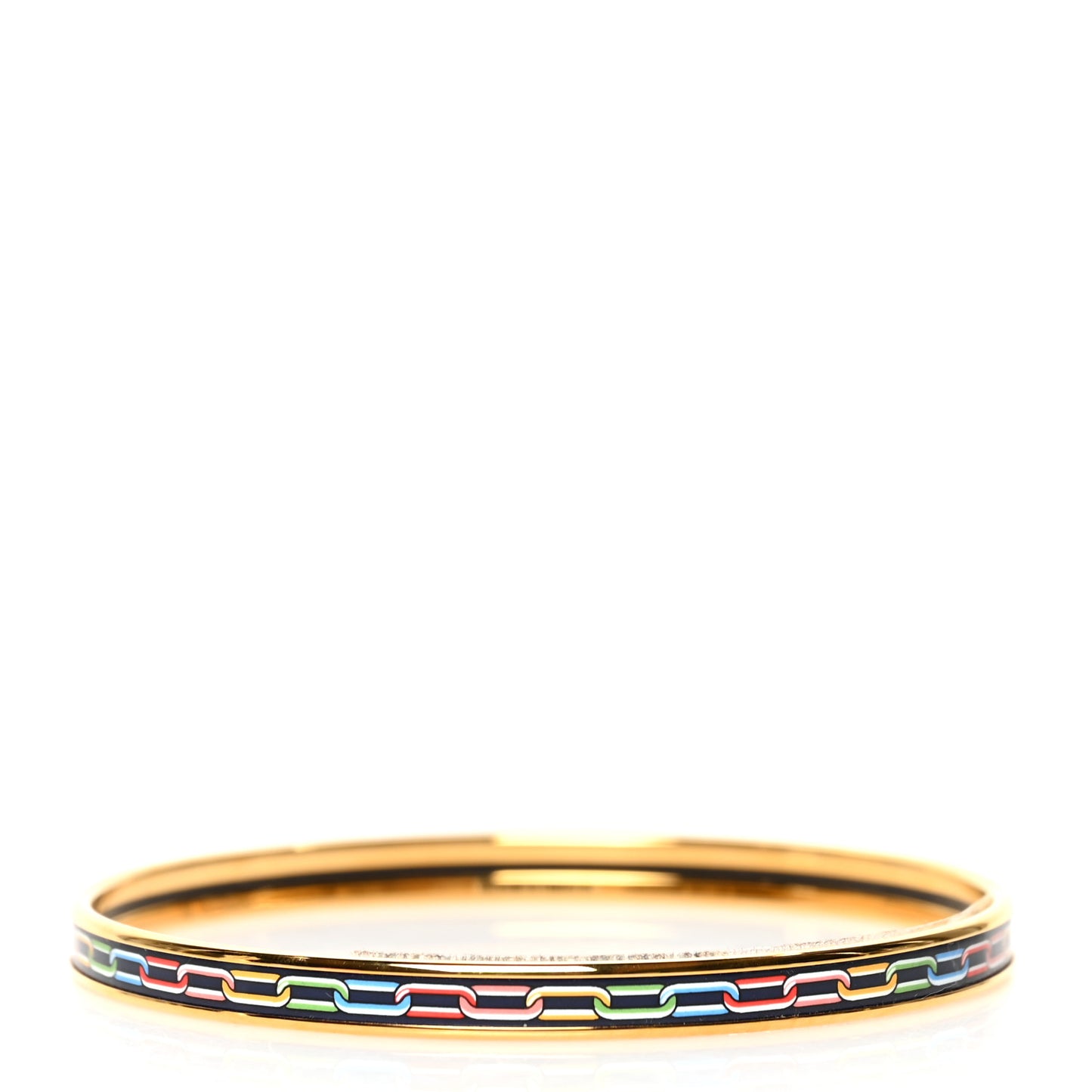 Enamel Printed Reaction En Chaines Extra Narrow Bracelet 70 Indigo Multicolor