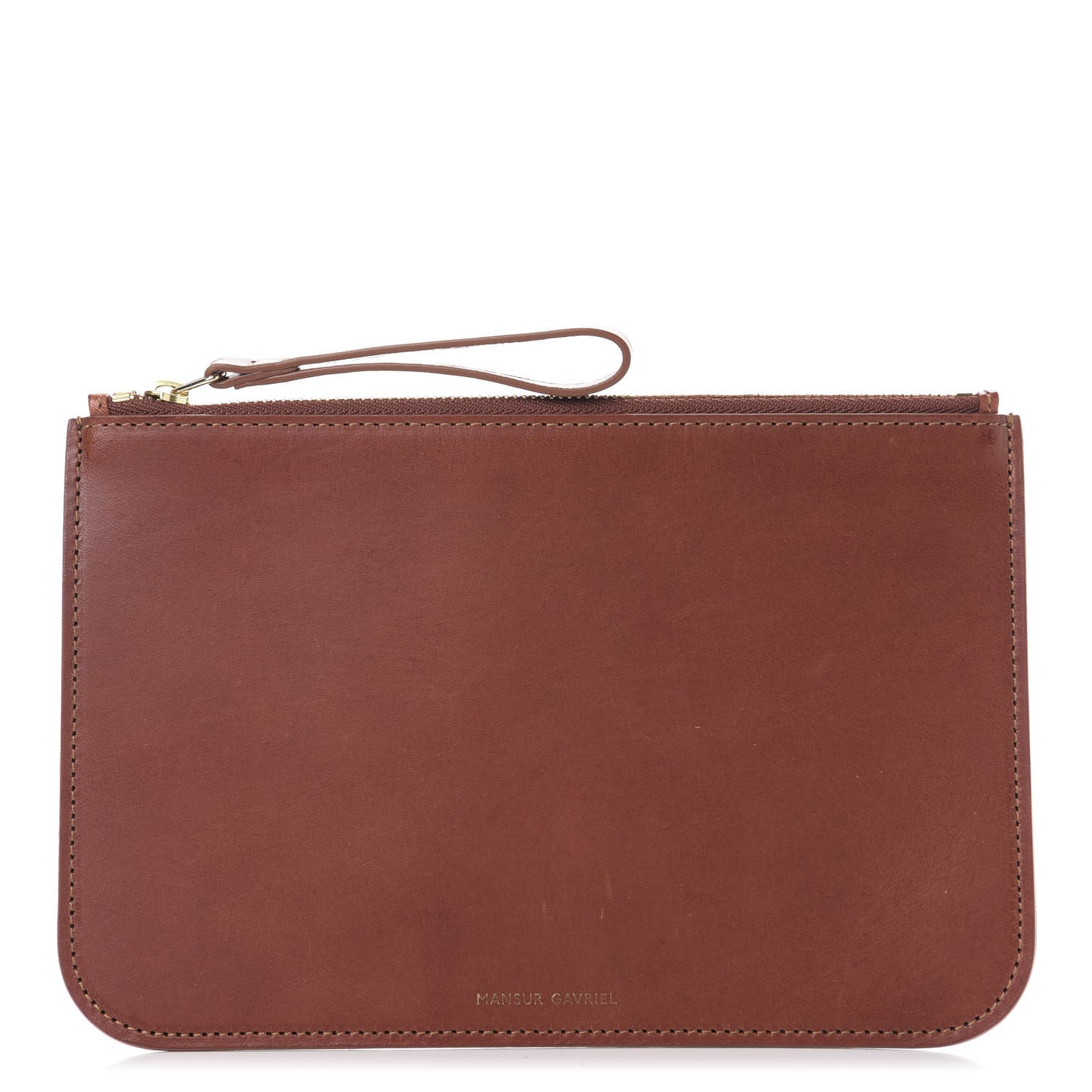 Calfskin Large Wristlet Brandy Avion