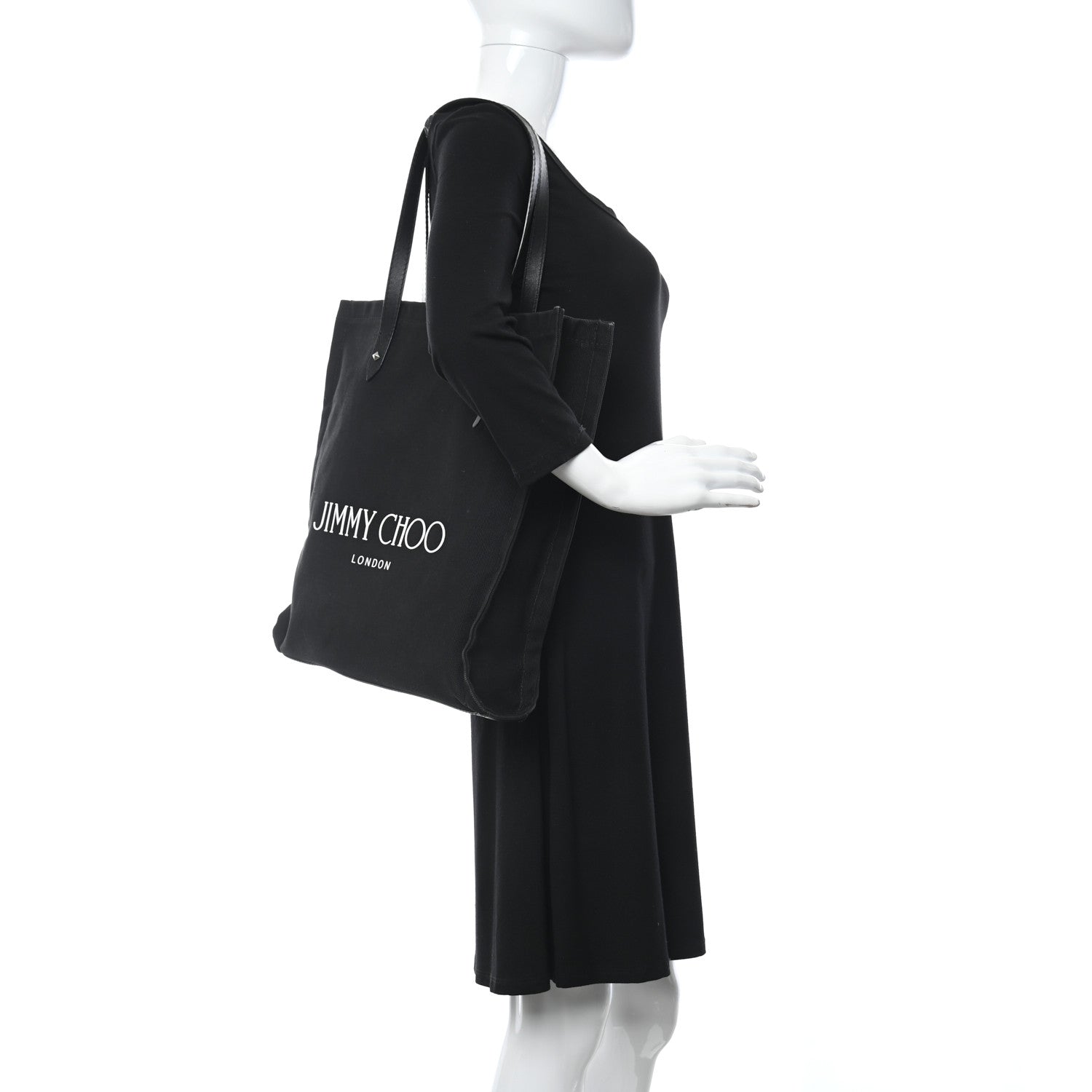 Jimmy Choo Canvas Logo Tote Black 2 of 11