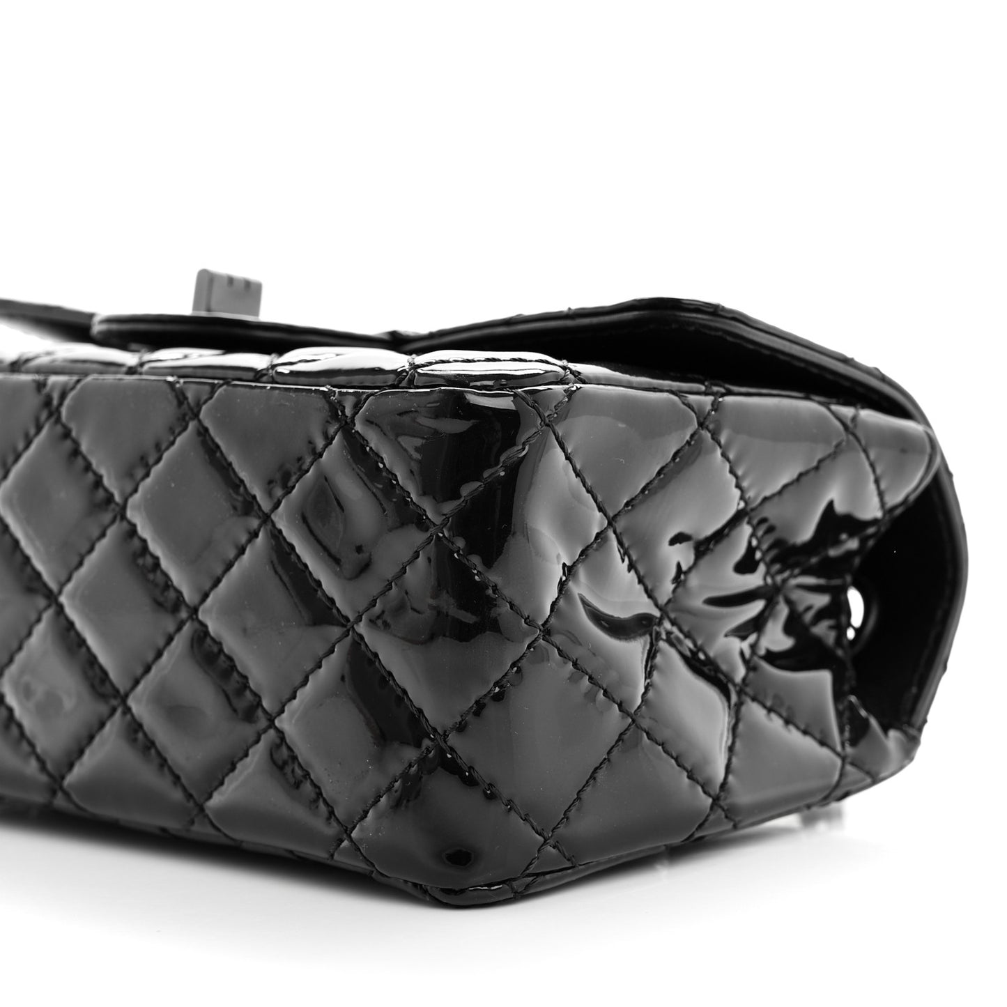 Patent Calfskin Quilted 2.55 Reissue Mini Flap So Black