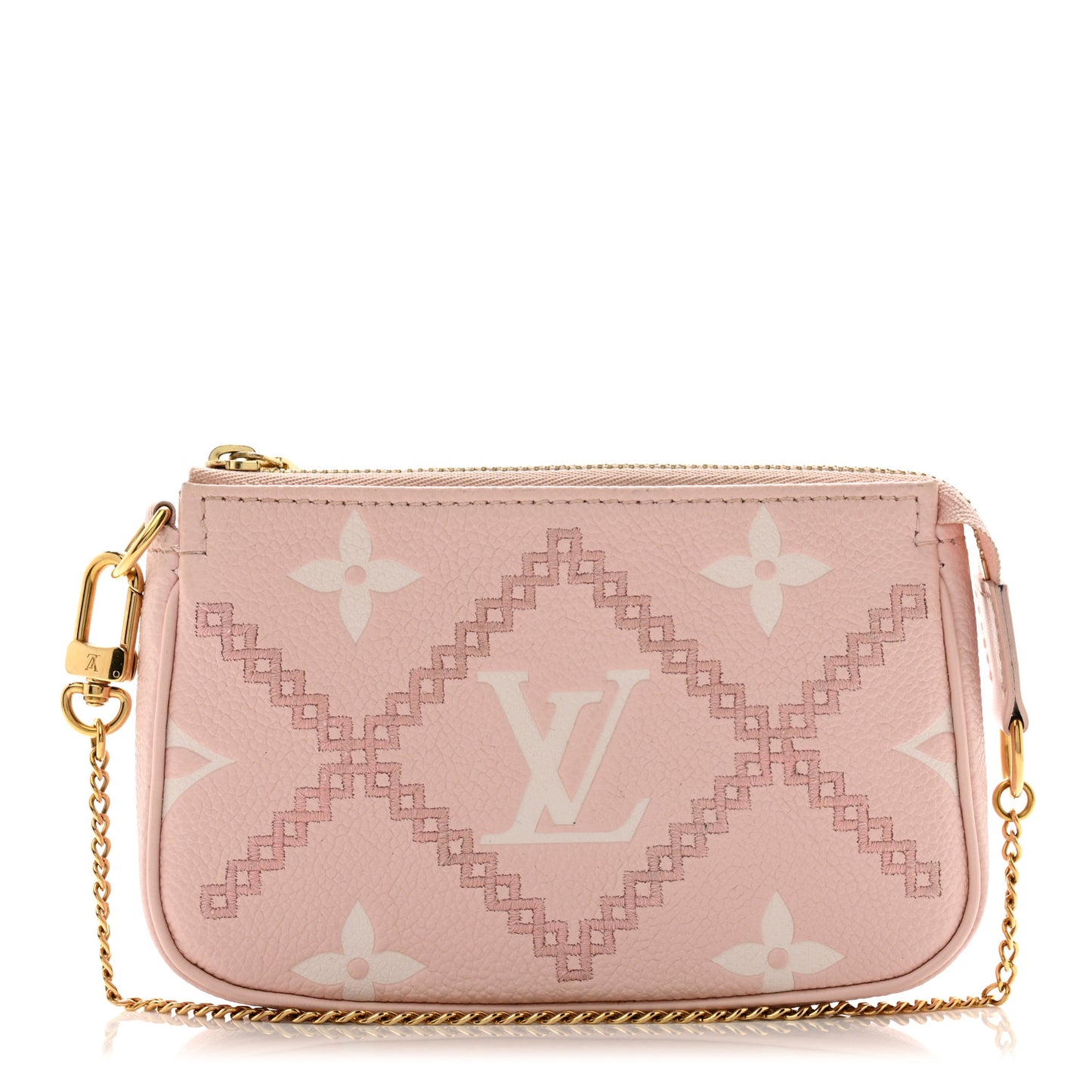 Empreinte Monogram Giant Broderies Mini Pochette Accessories Pink Creme