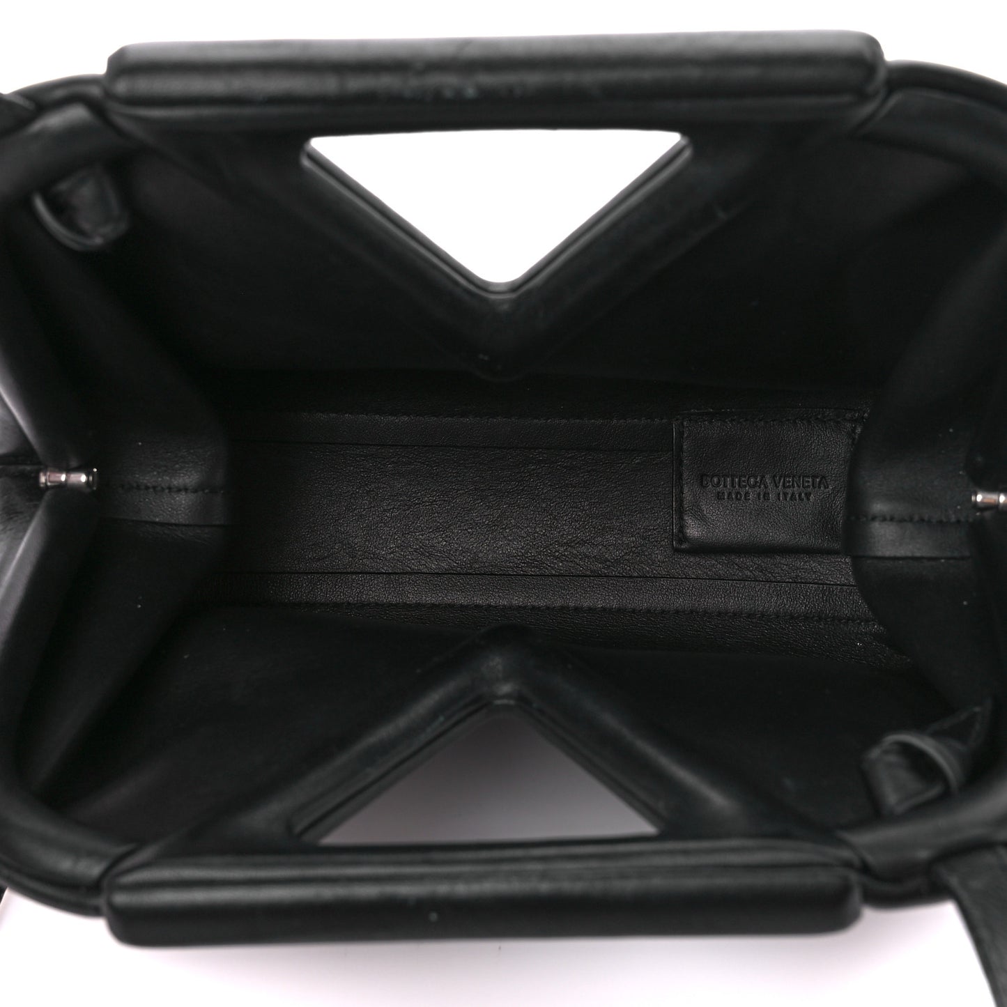 Calfskin Small The Point Triangle Bag Black