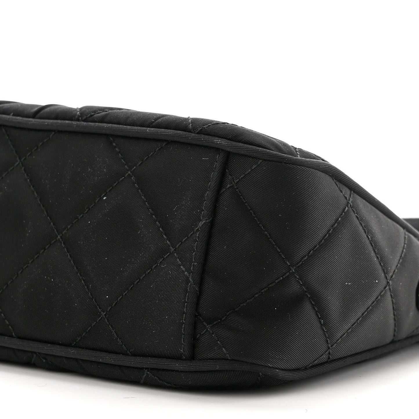Nylon Tessuto Impuntu Quilted Crossbody Bag Black