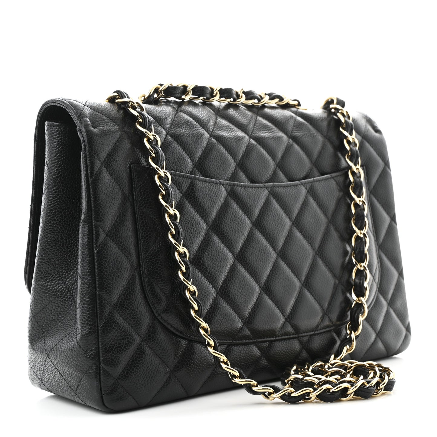 Caviar Quilted Jumbo Single Flap Black