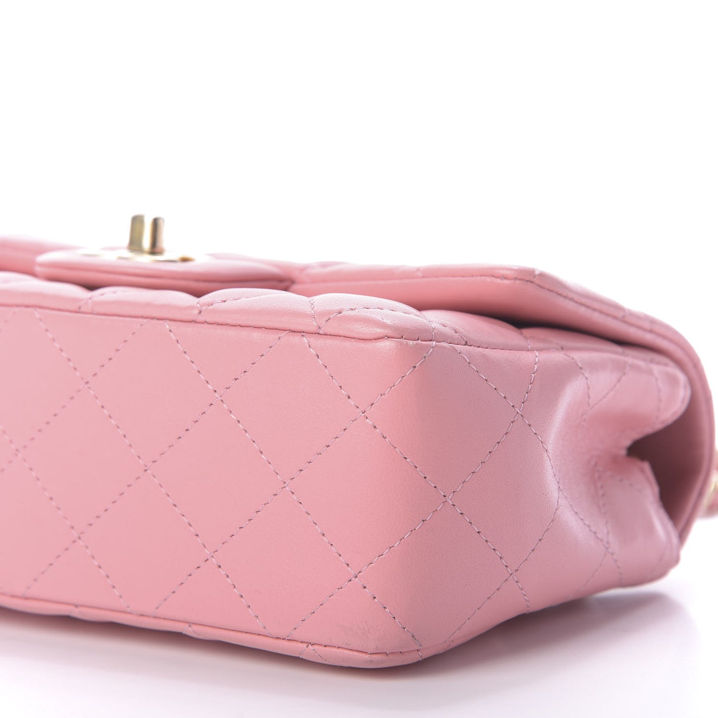 Lambskin Quilted Mini Rectangular Flap Pink