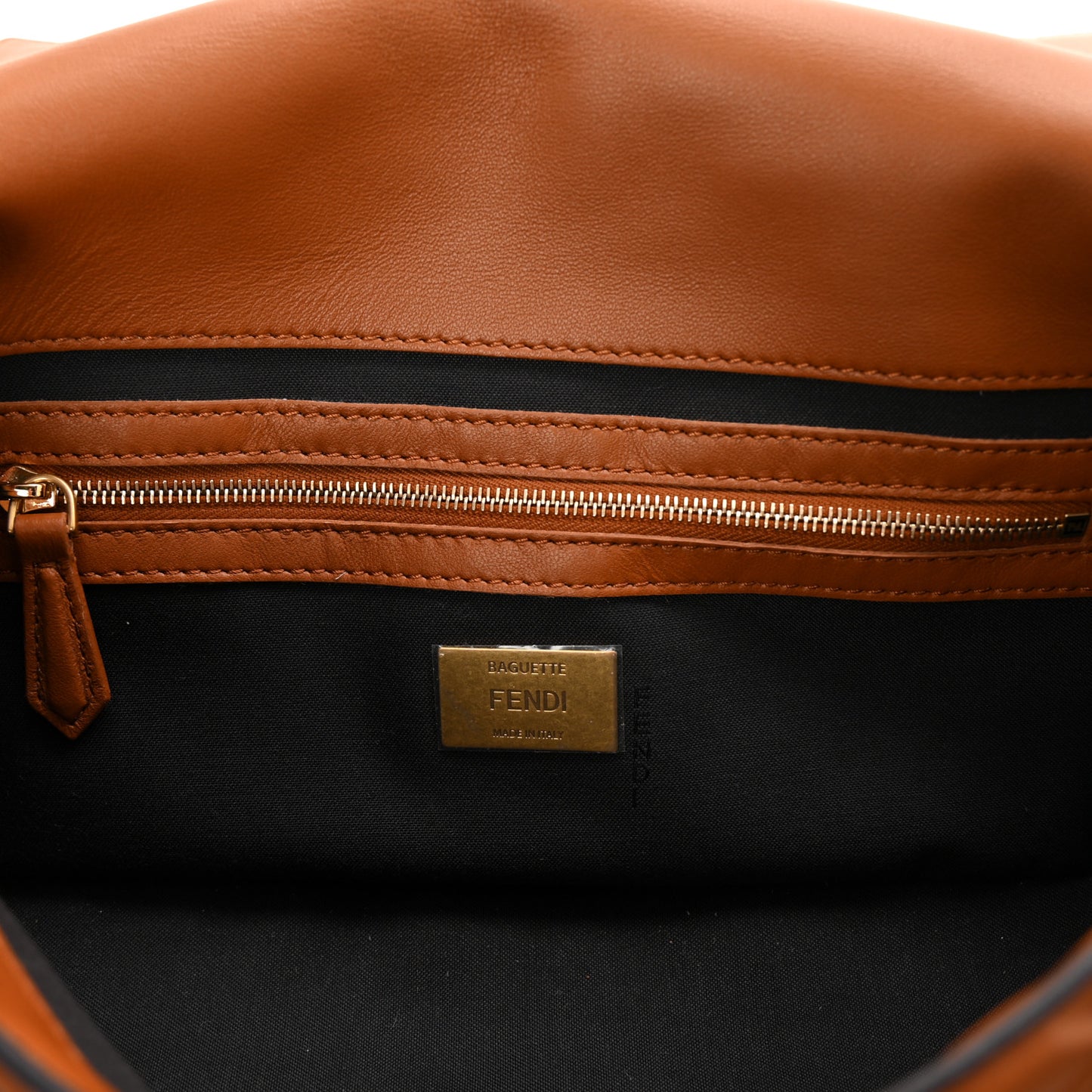 Nappa FF 1974 Embossed Baguette Brandy