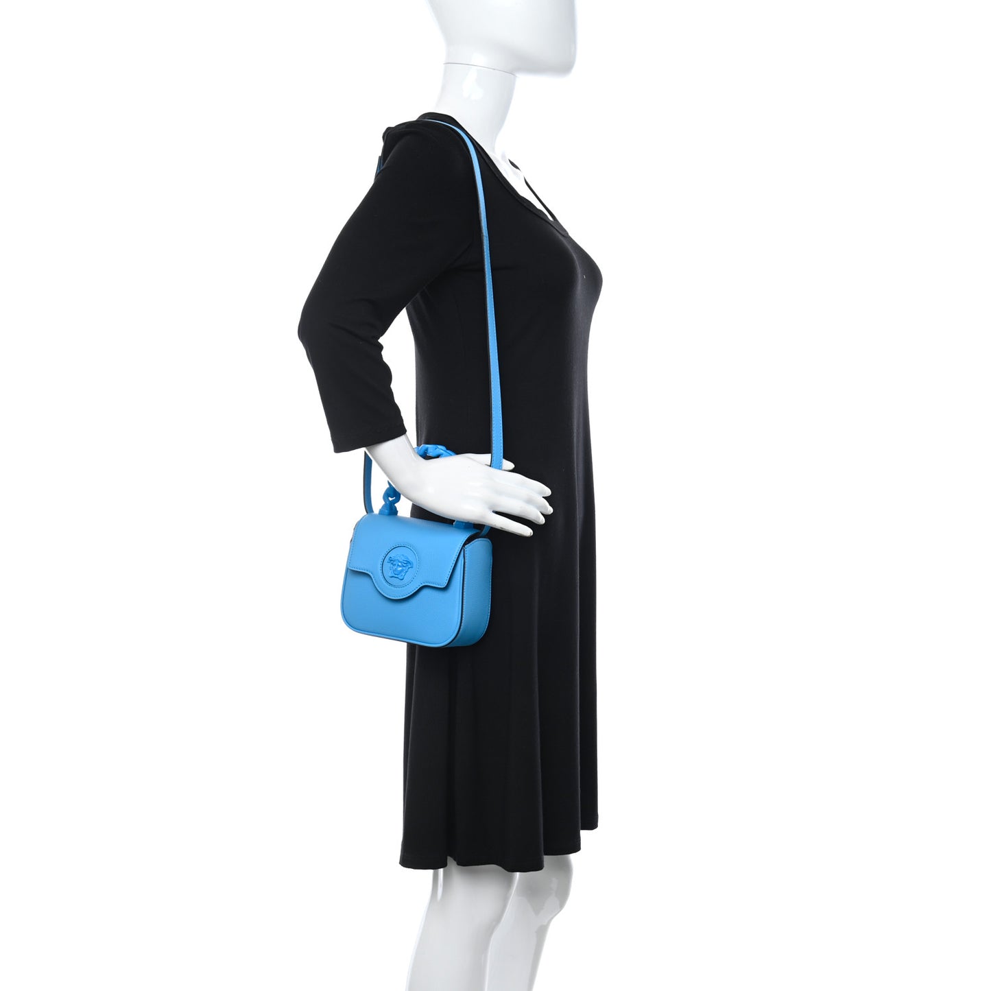 Calfskin Mini La Medusa Bag DV Blue