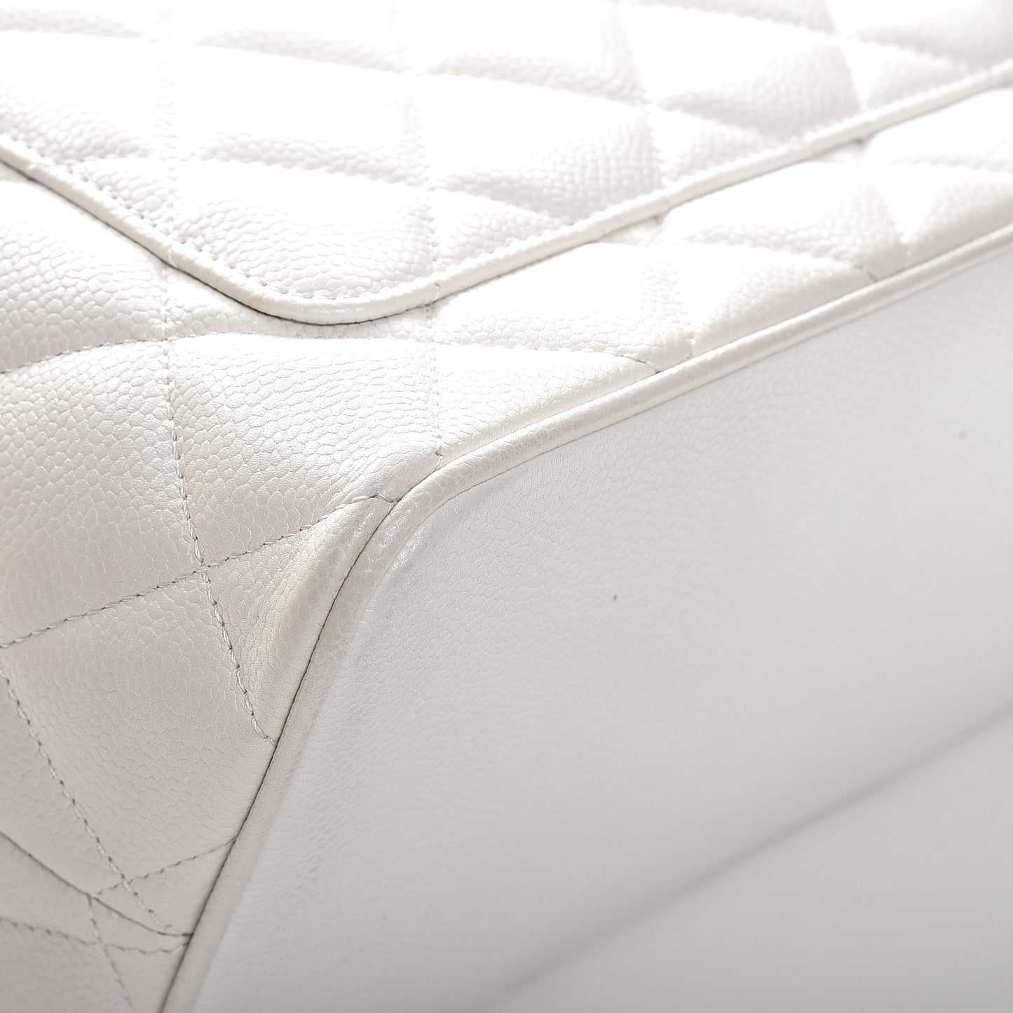 Caviar Quilted Medallion Tote White