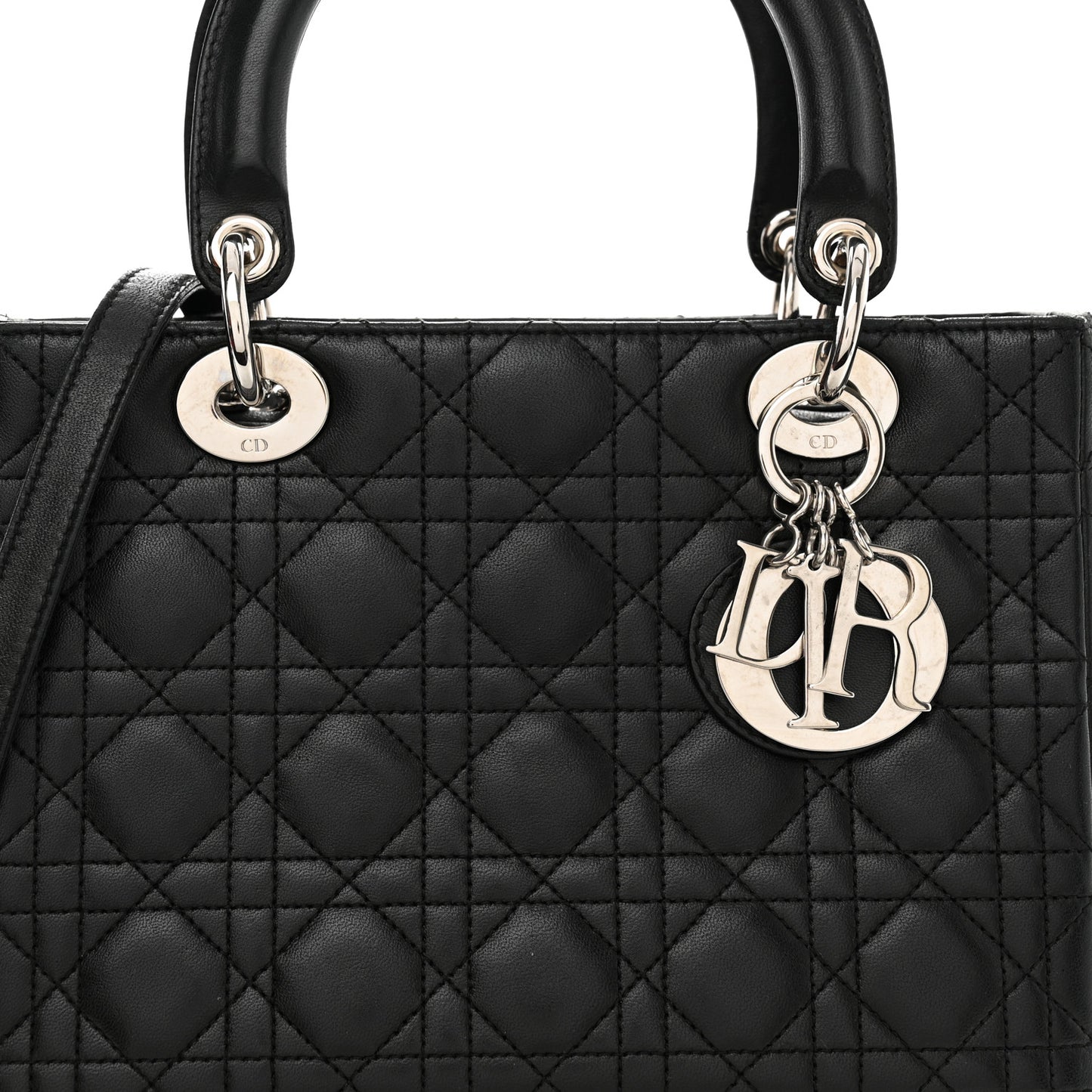 Lambskin Cannage Medium Lady Dior Black