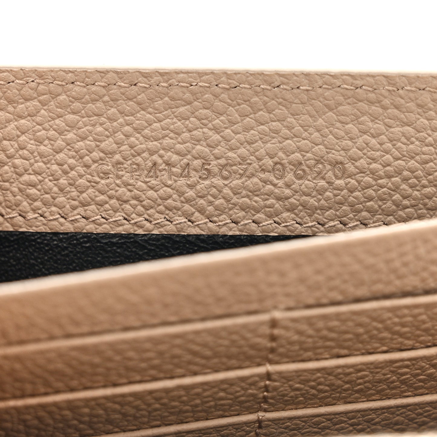 Grained Calfskin Monogram Large Flap Wallet Beige