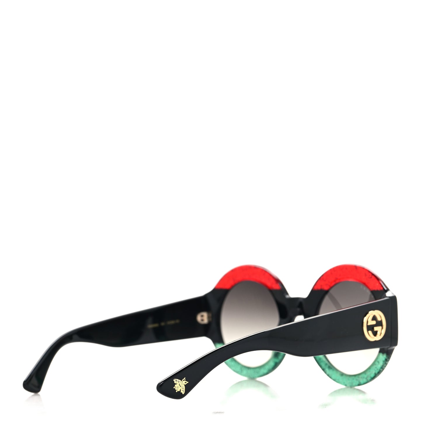 Acetate Glitter Round Frame GG0084S Sunglasses Red Green