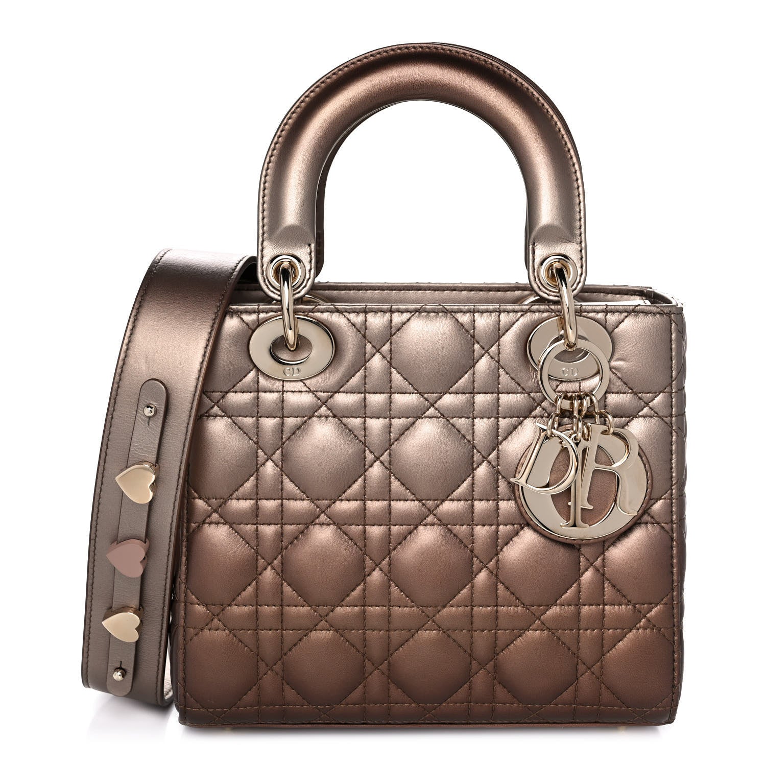 Christian Dior Metallic Lambskin Cannage Gradient Small My ABCDior Lady Dior Metal Rose 1 of 13